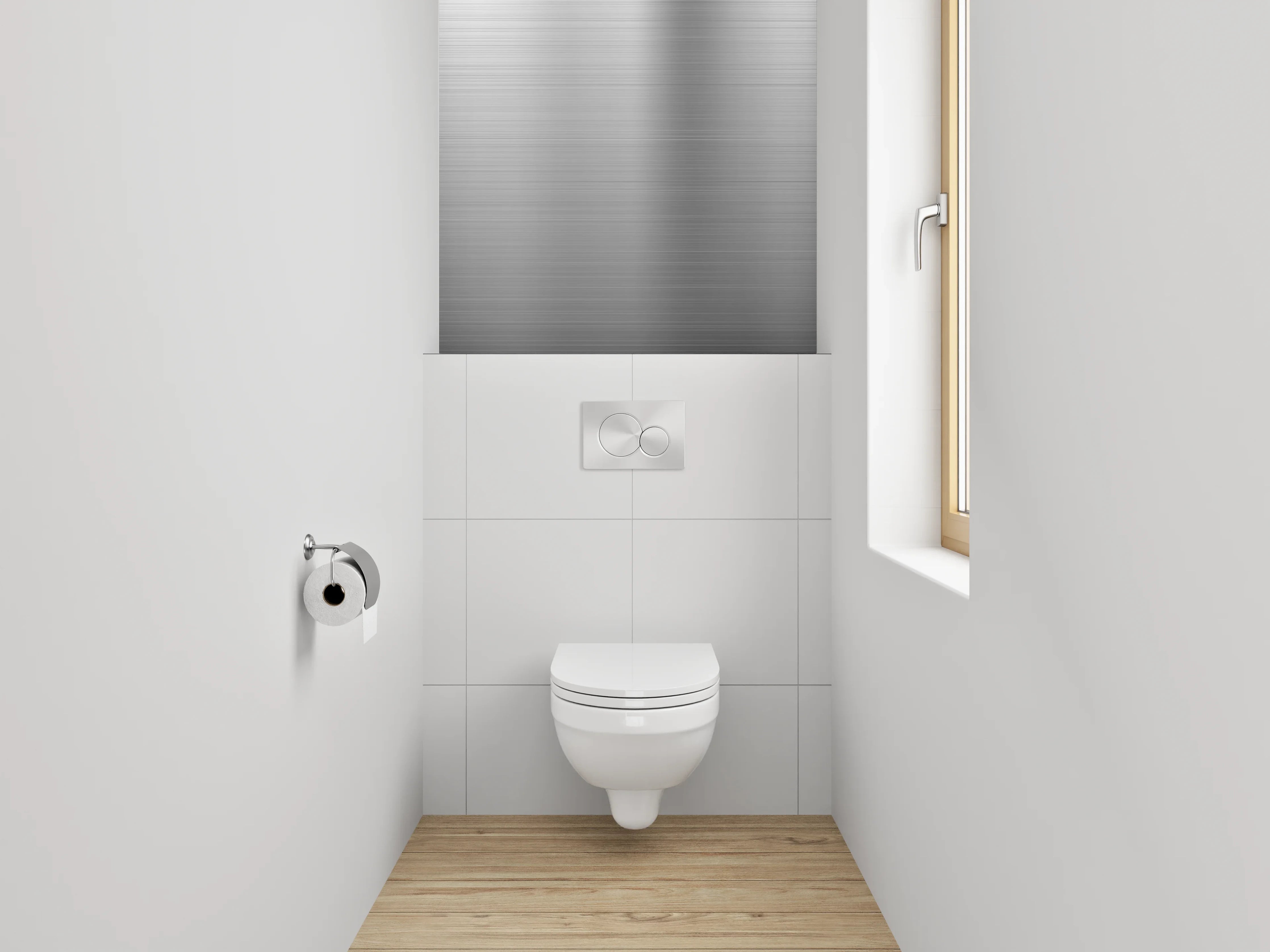 WC-Rückwand - Gebürstetes Metall Silber Optik