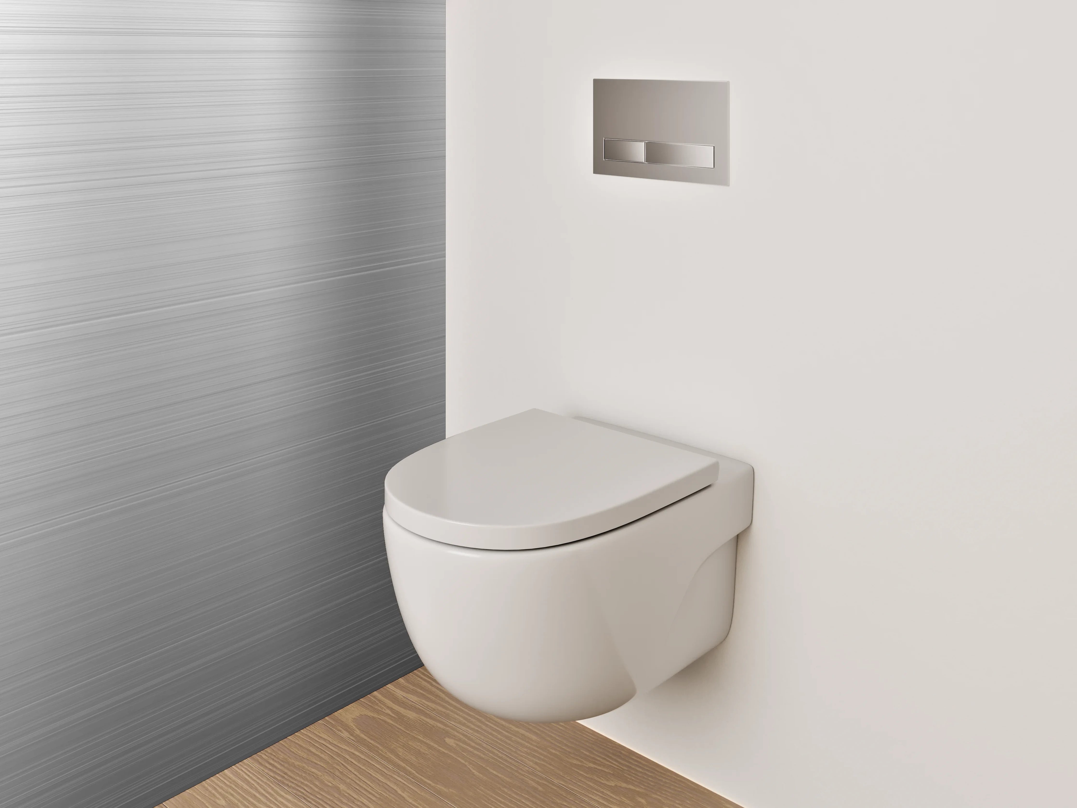 WC-Rückwand - Gebürstetes Metall Silber Optik