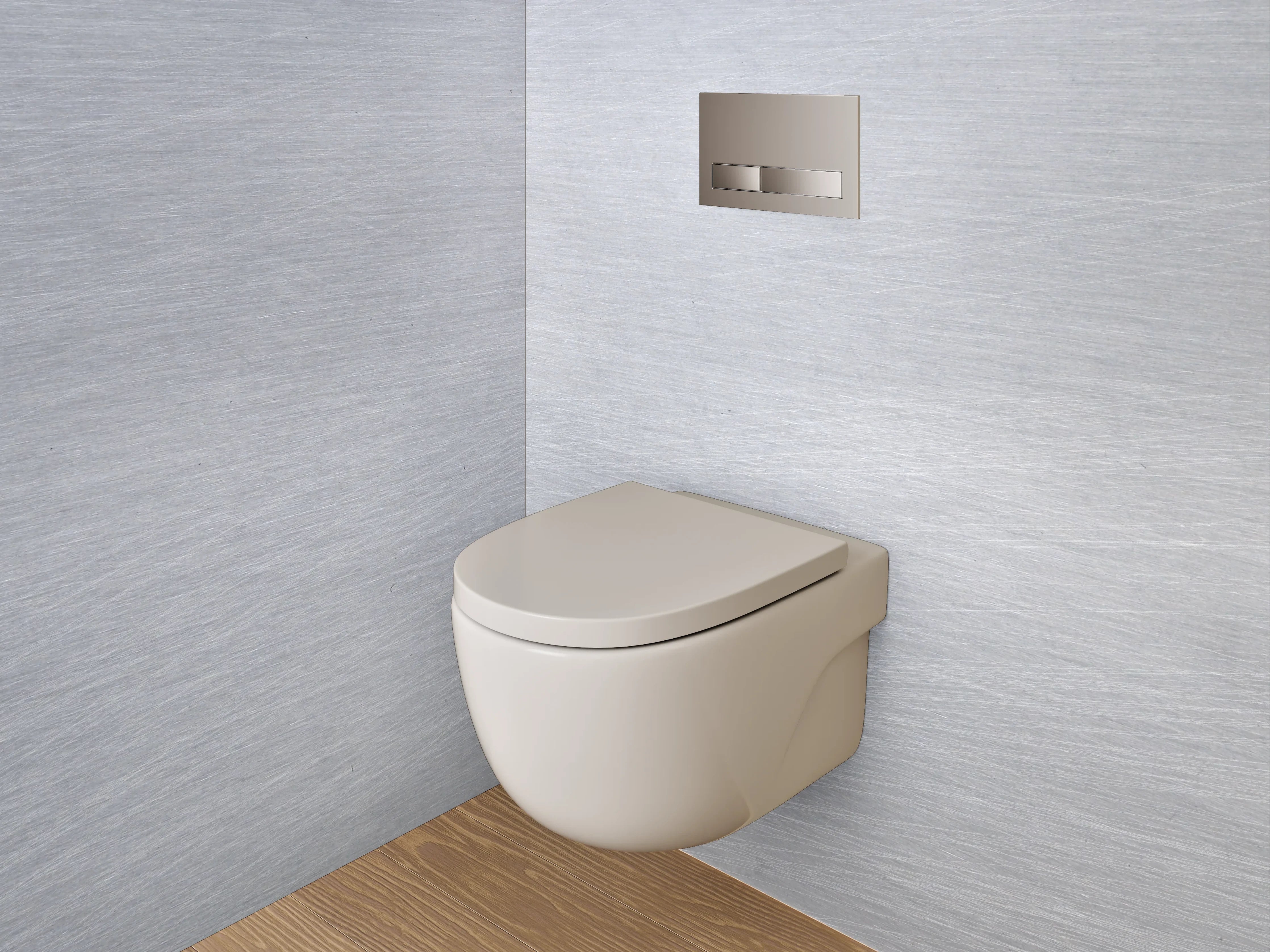 WC-Rückwand - Gebürstetes Metall Weiß-Grau Optik