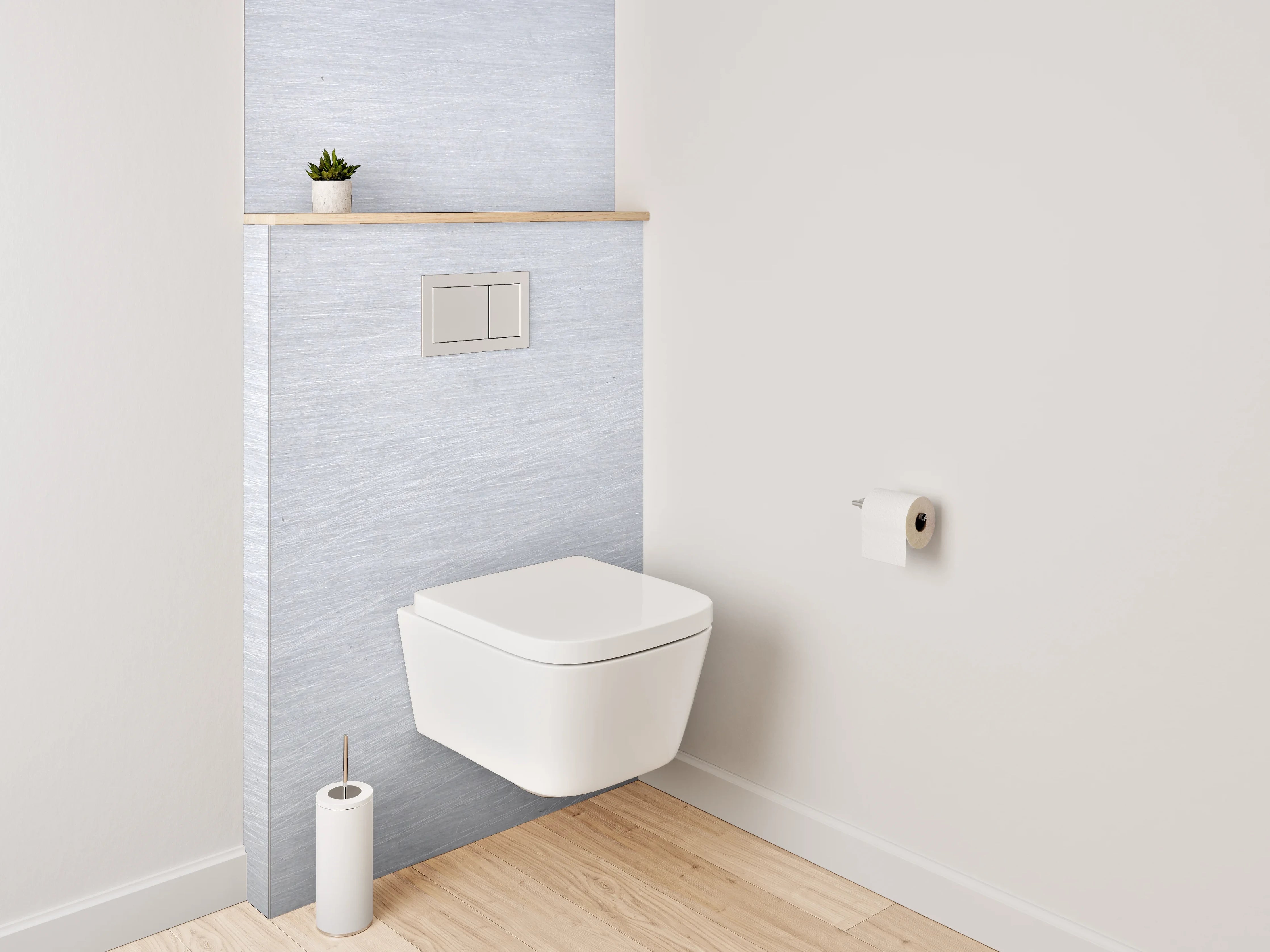 WC-Rückwand - Gebürstetes Metall Weiß-Grau Optik