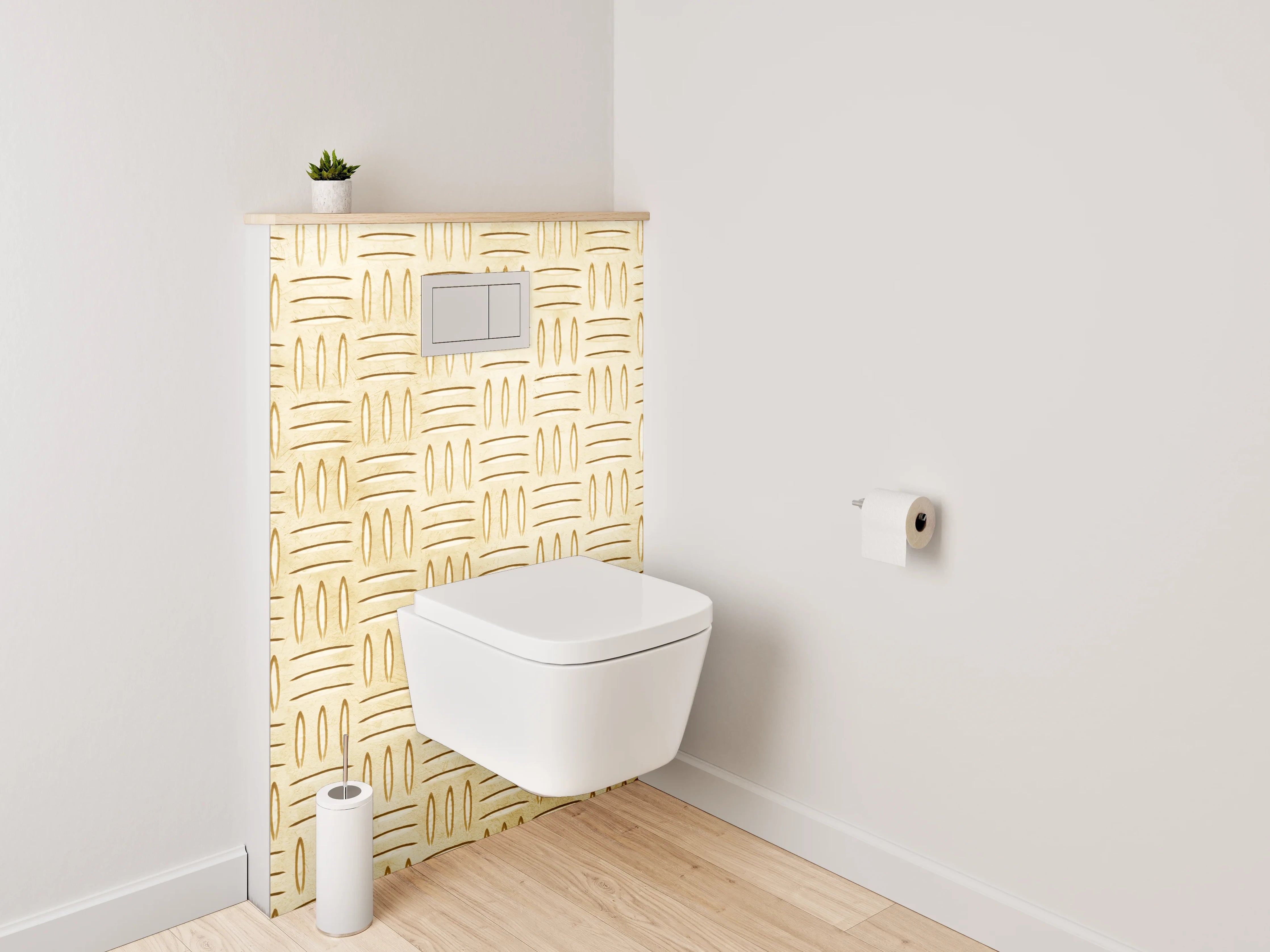 WC-Rückwand - Geflochtene Kachel-Optik in Beige