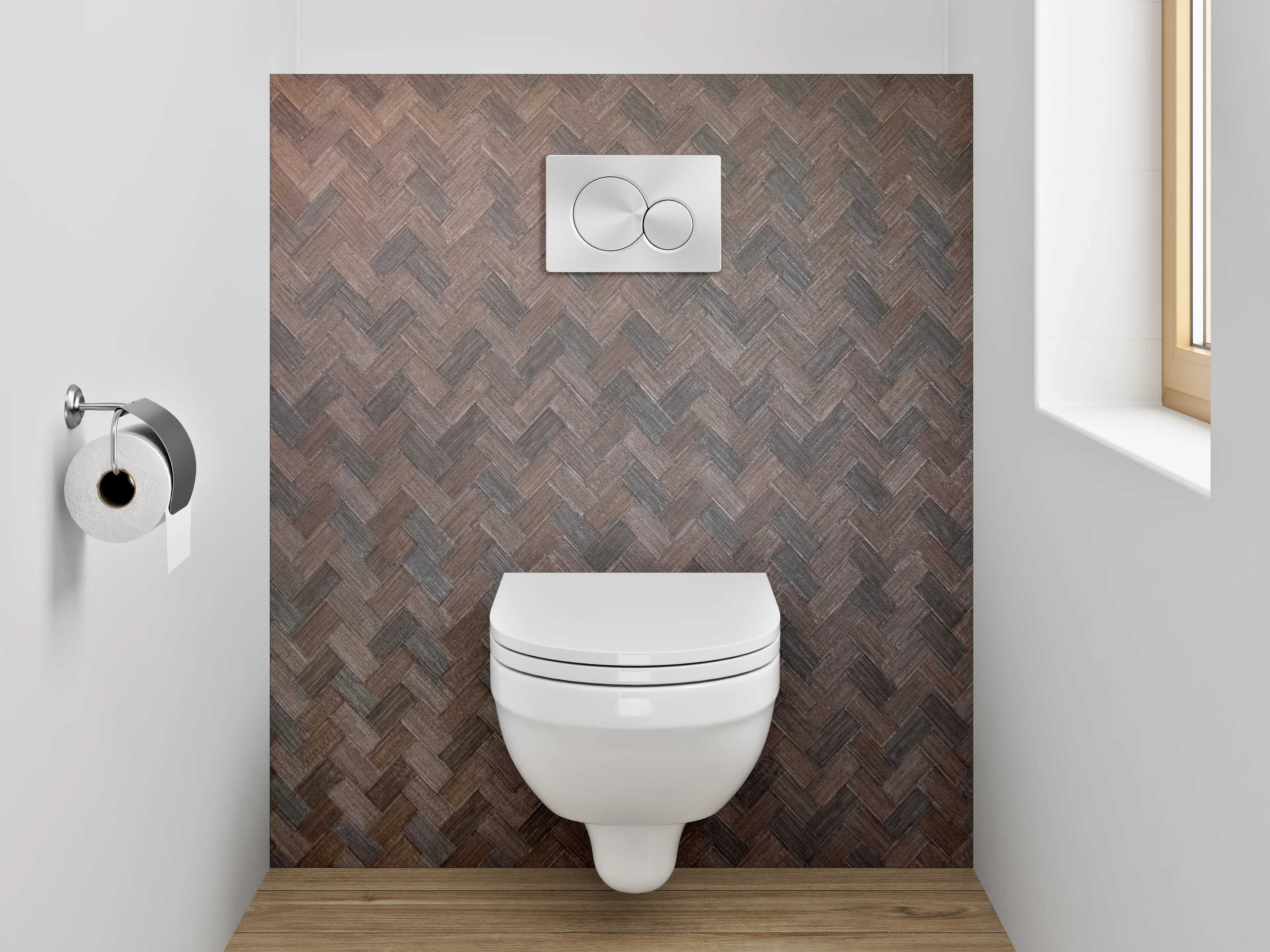 WC-Rückwand - Geflochtene Struktur Braun Wanddekor