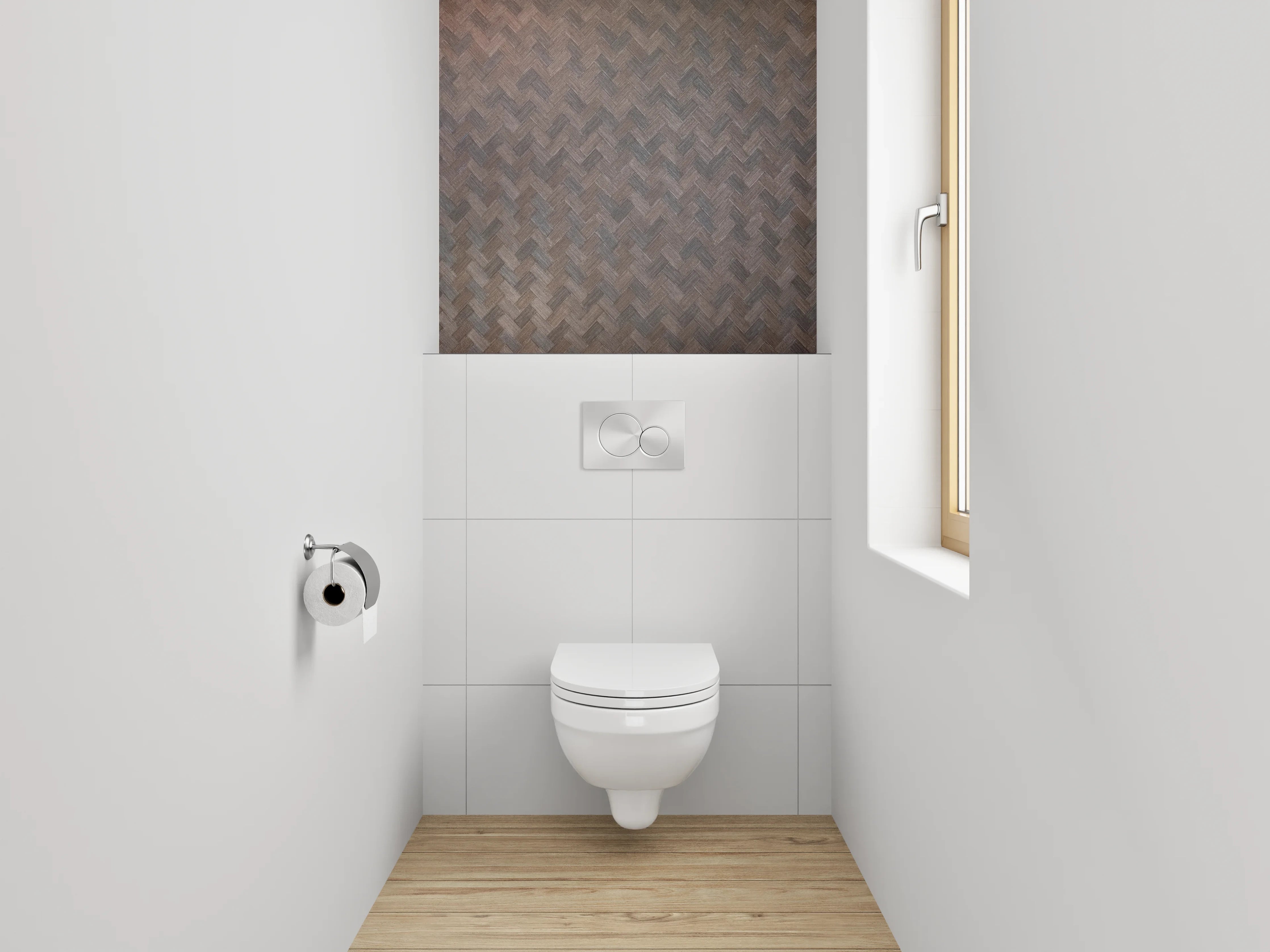 WC-Rückwand - Geflochtene Struktur Braun Wanddekor