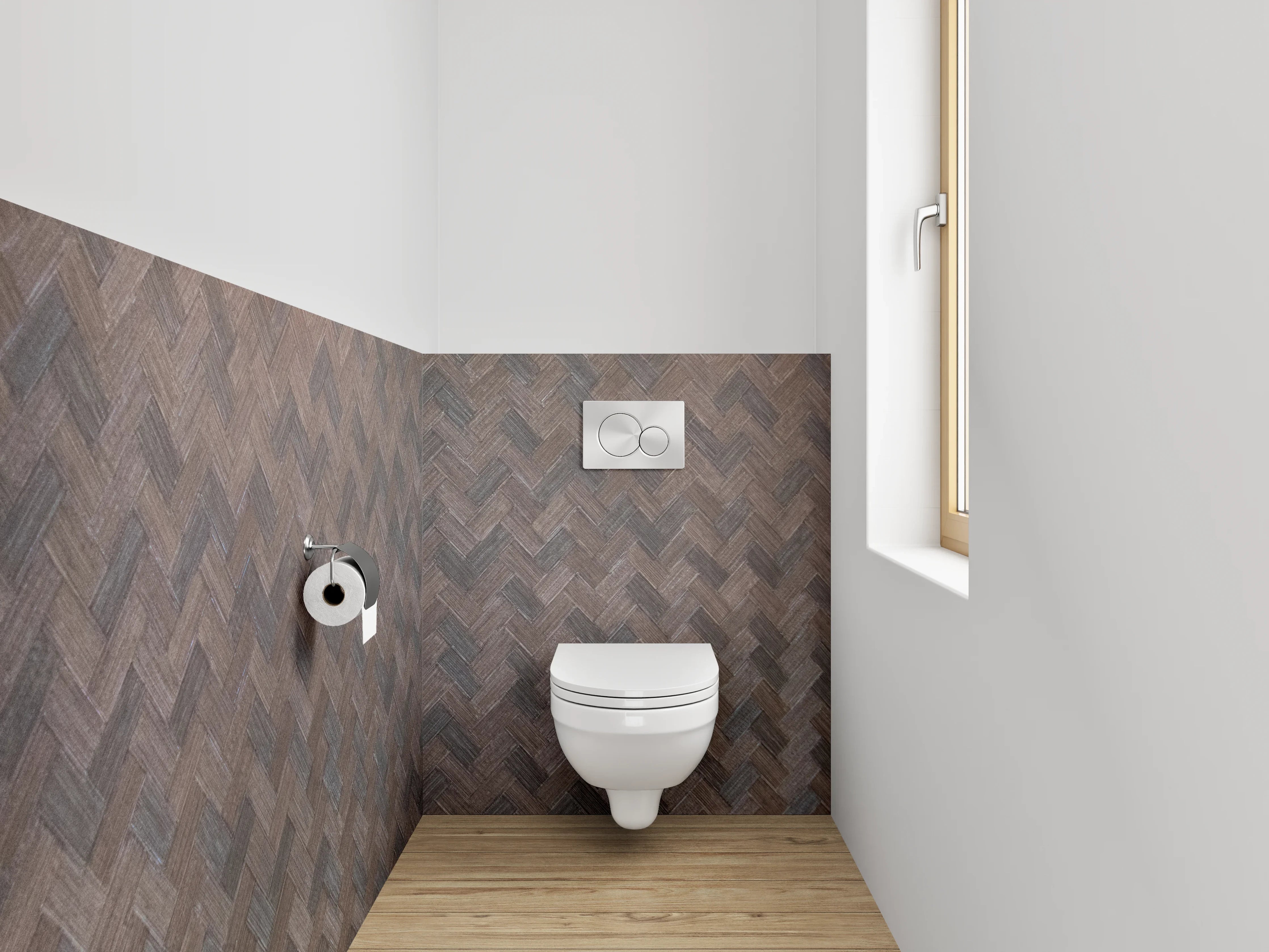 WC-Rückwand - Geflochtene Struktur Braun Wanddekor