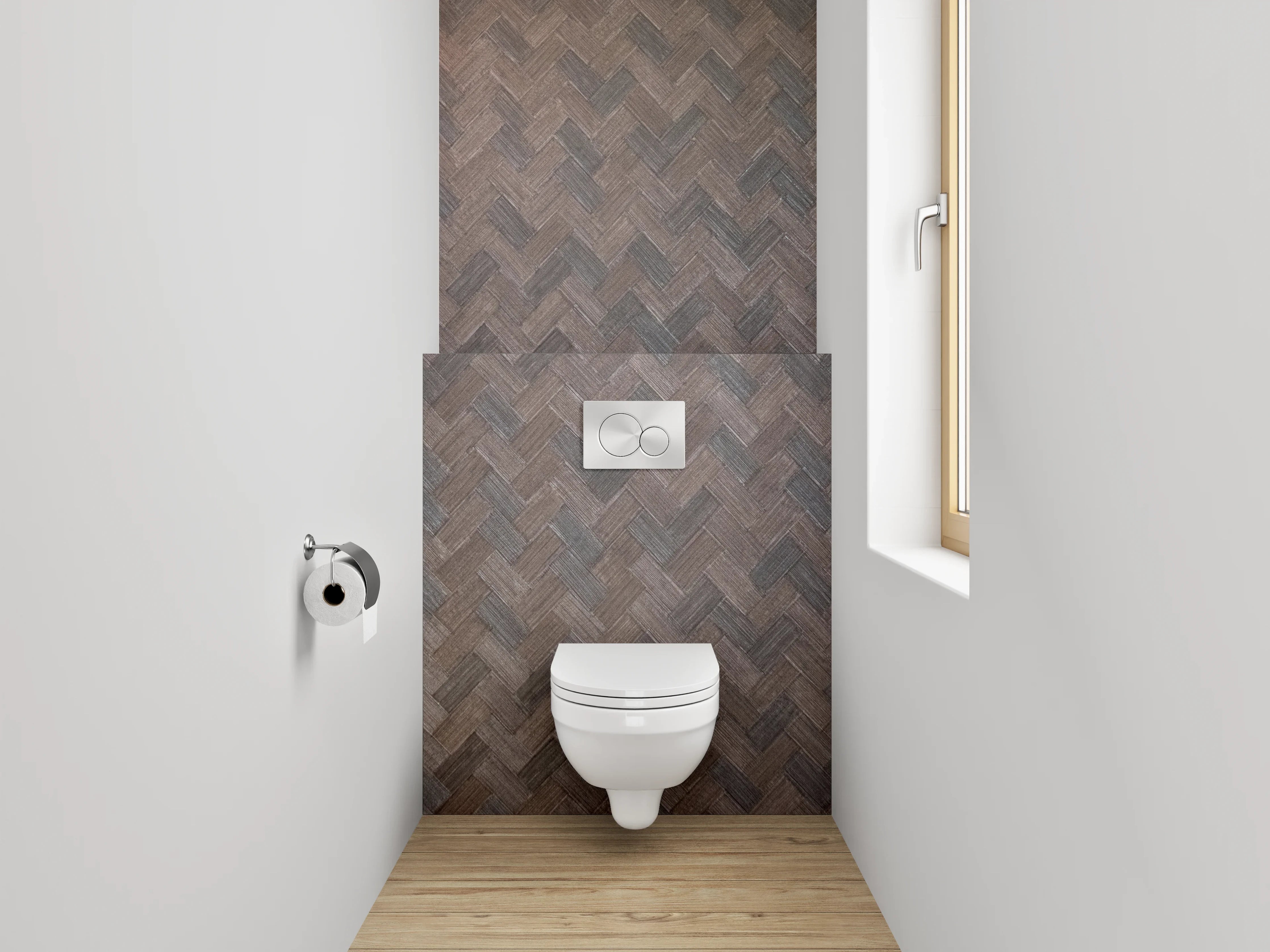 WC-Rückwand - Geflochtene Struktur Braun Wanddekor