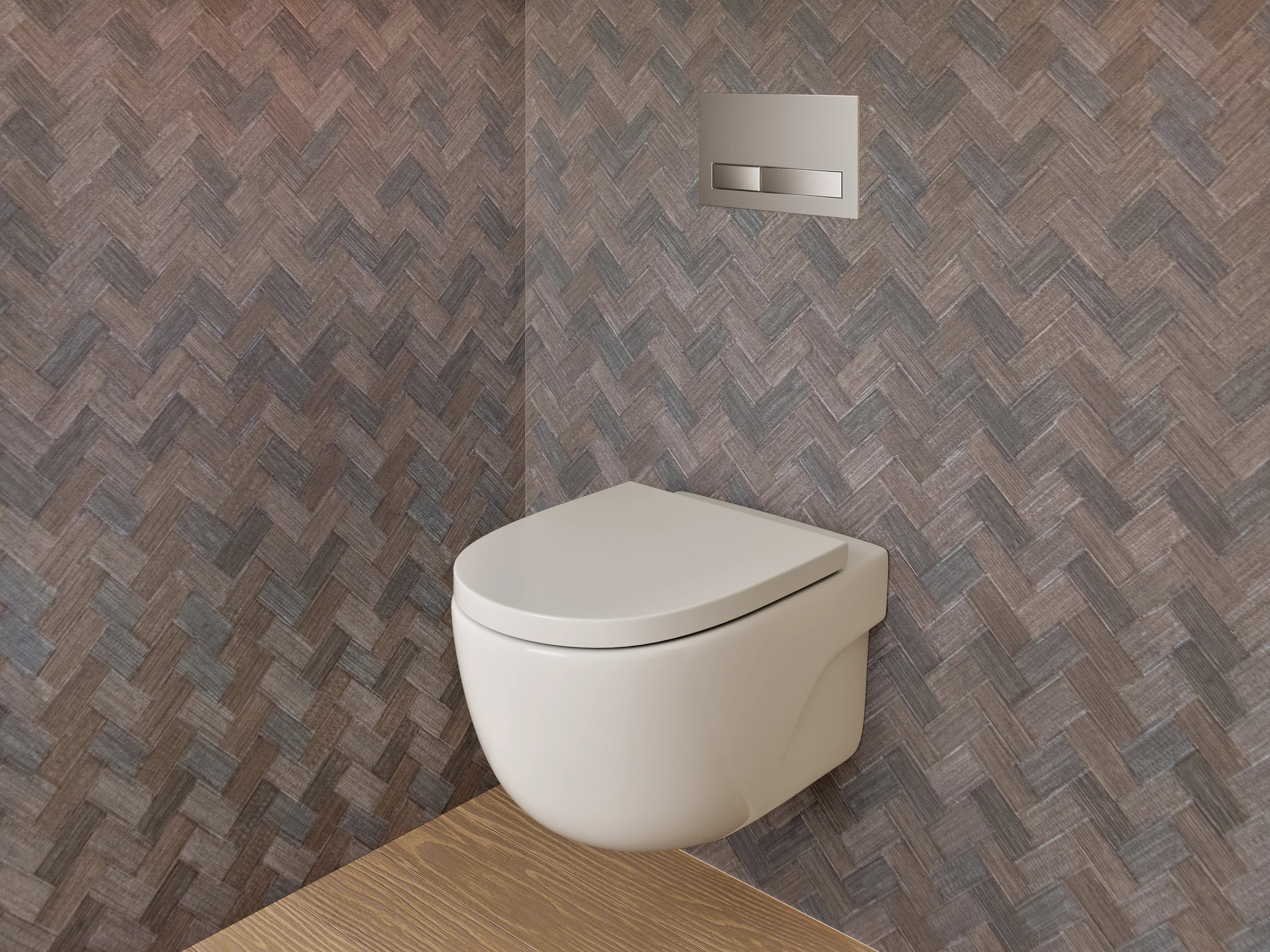 WC-Rückwand - Geflochtene Struktur Braun Wanddekor