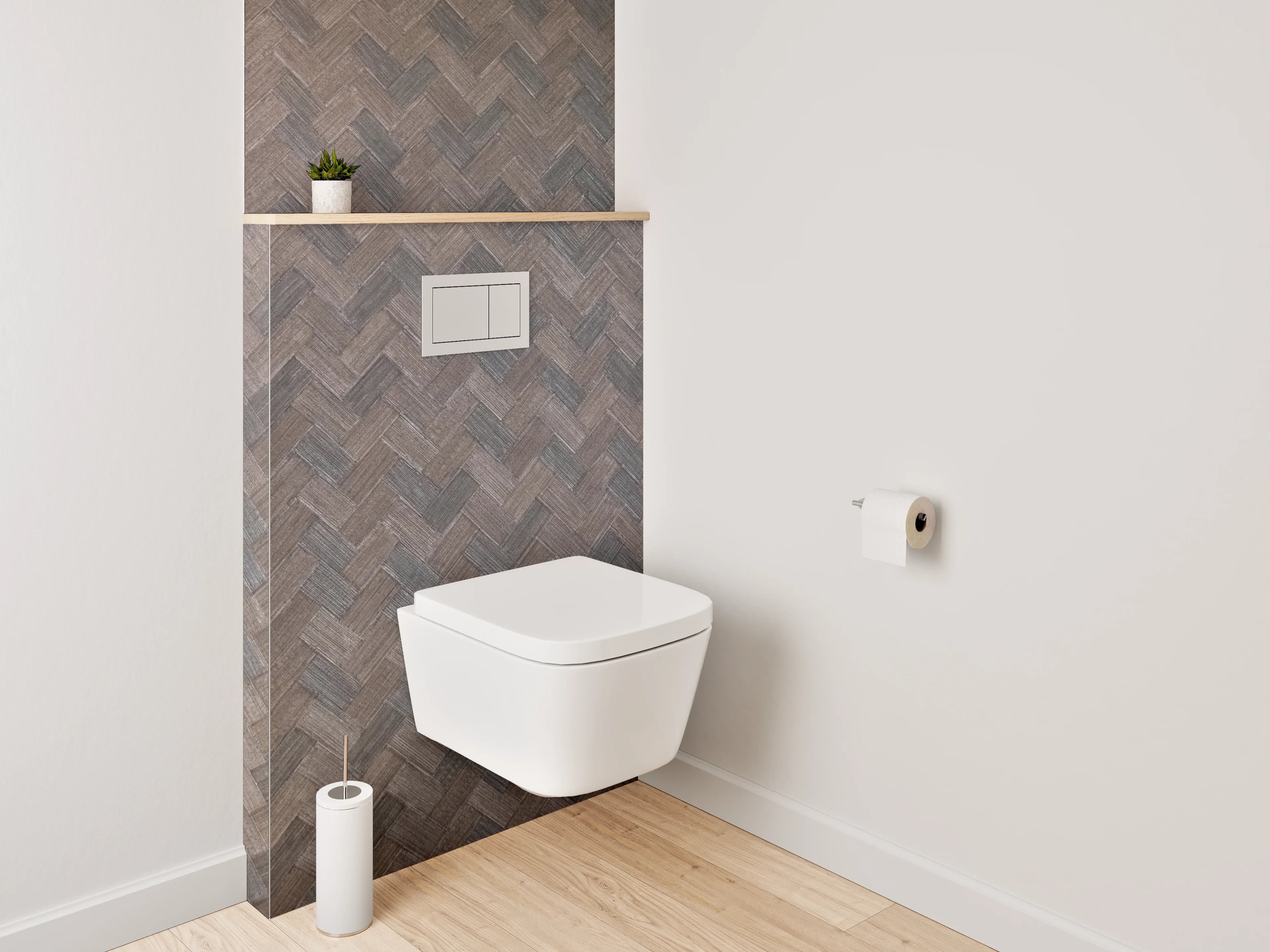 WC-Rückwand - Geflochtene Struktur Braun Wanddekor