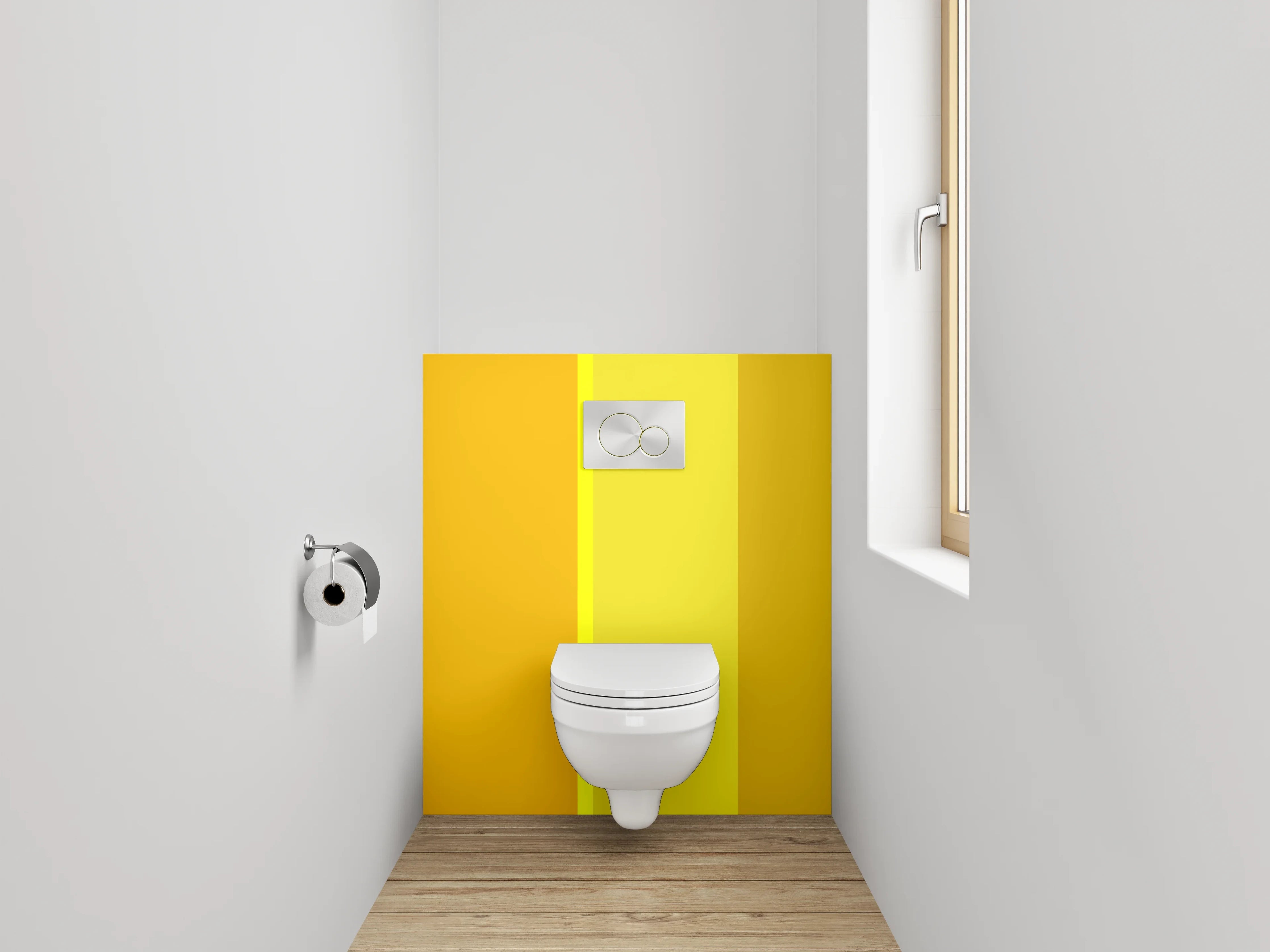 WC-Rückwand - Gelbe Farbflächen Abstrakt Minimalistisch