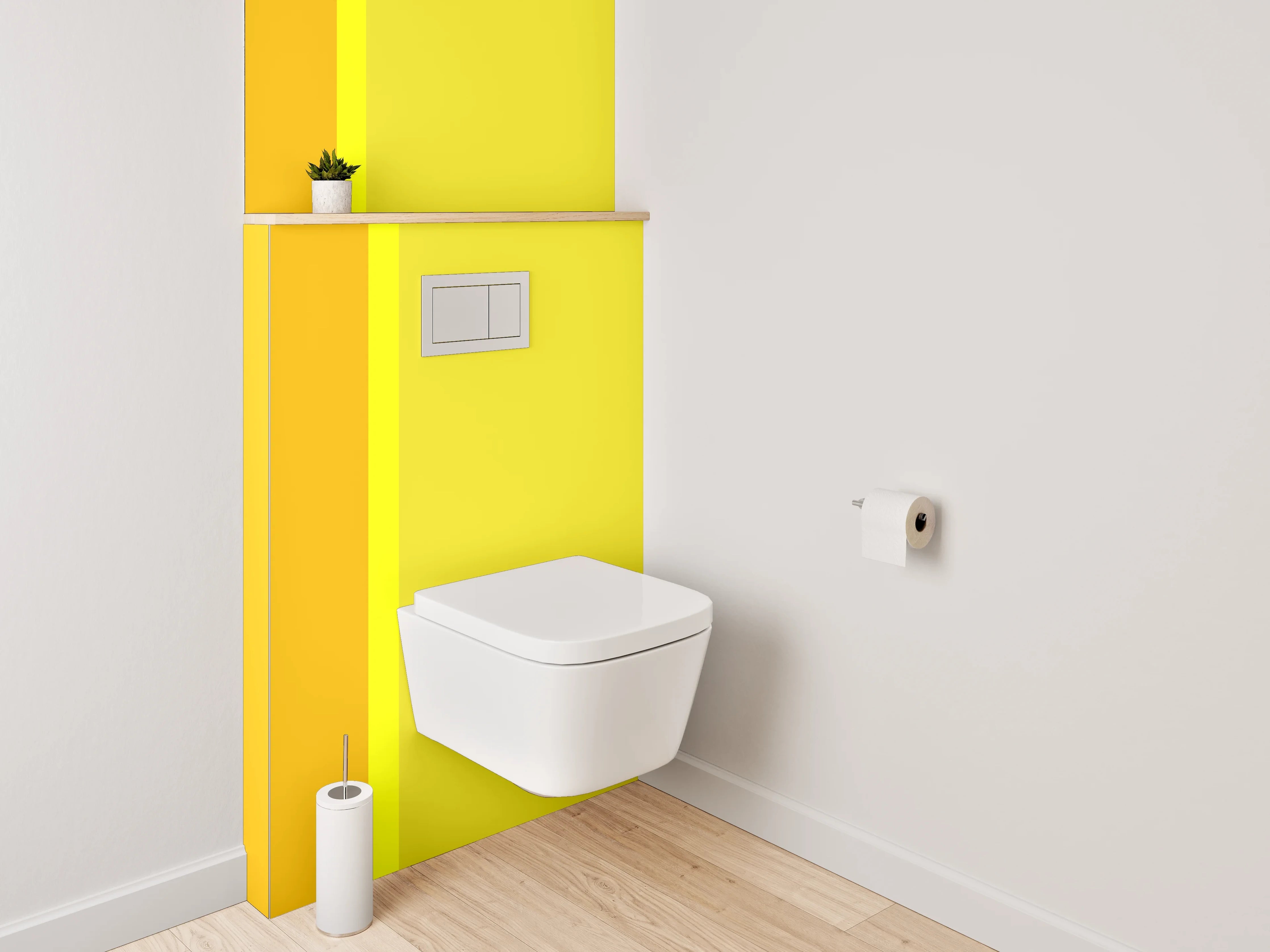 WC-Rückwand - Gelbe Farbflächen Abstrakt Minimalistisch