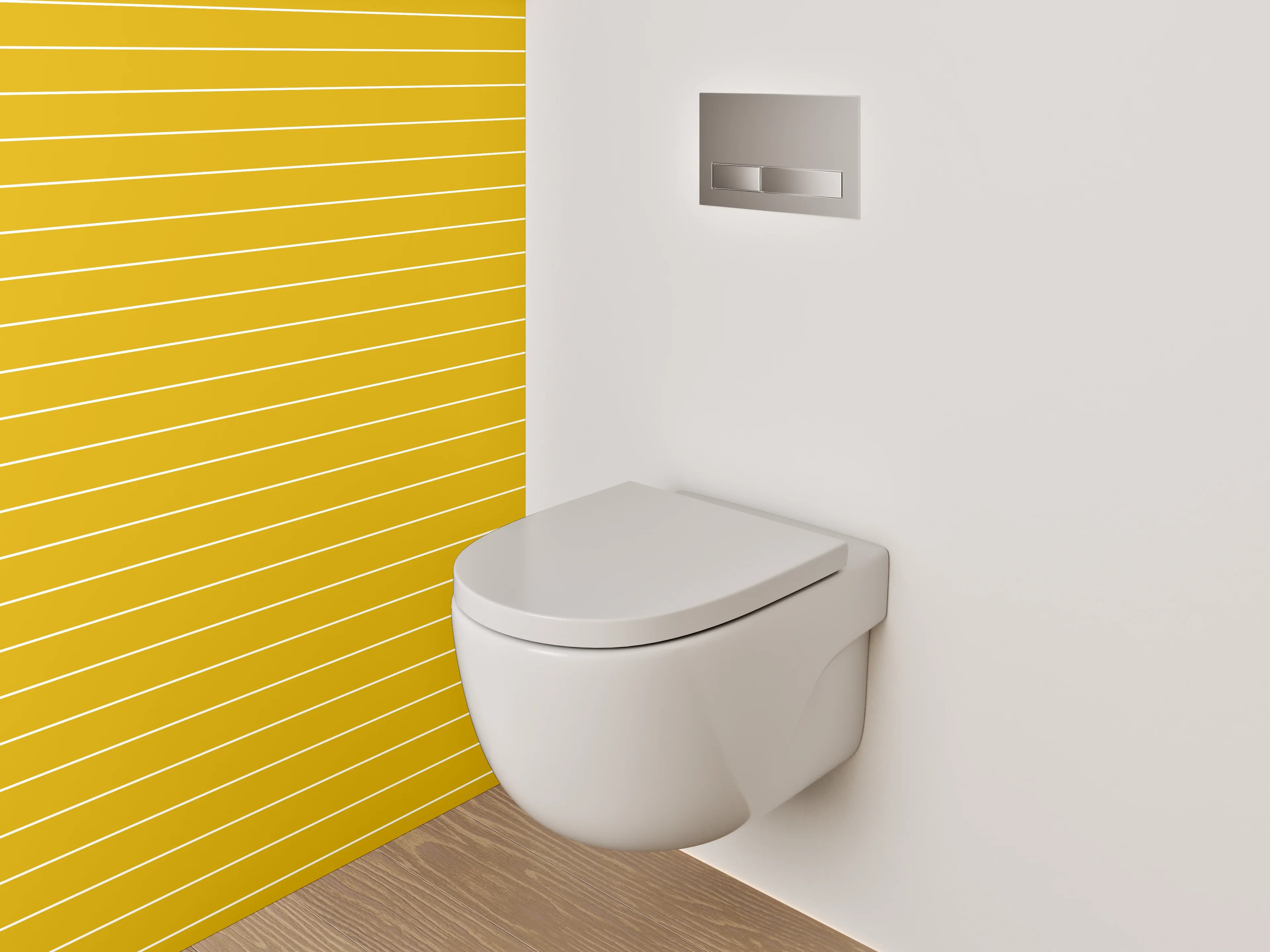 WC-Rückwand - Gelbe Linien Streifenmuster modern