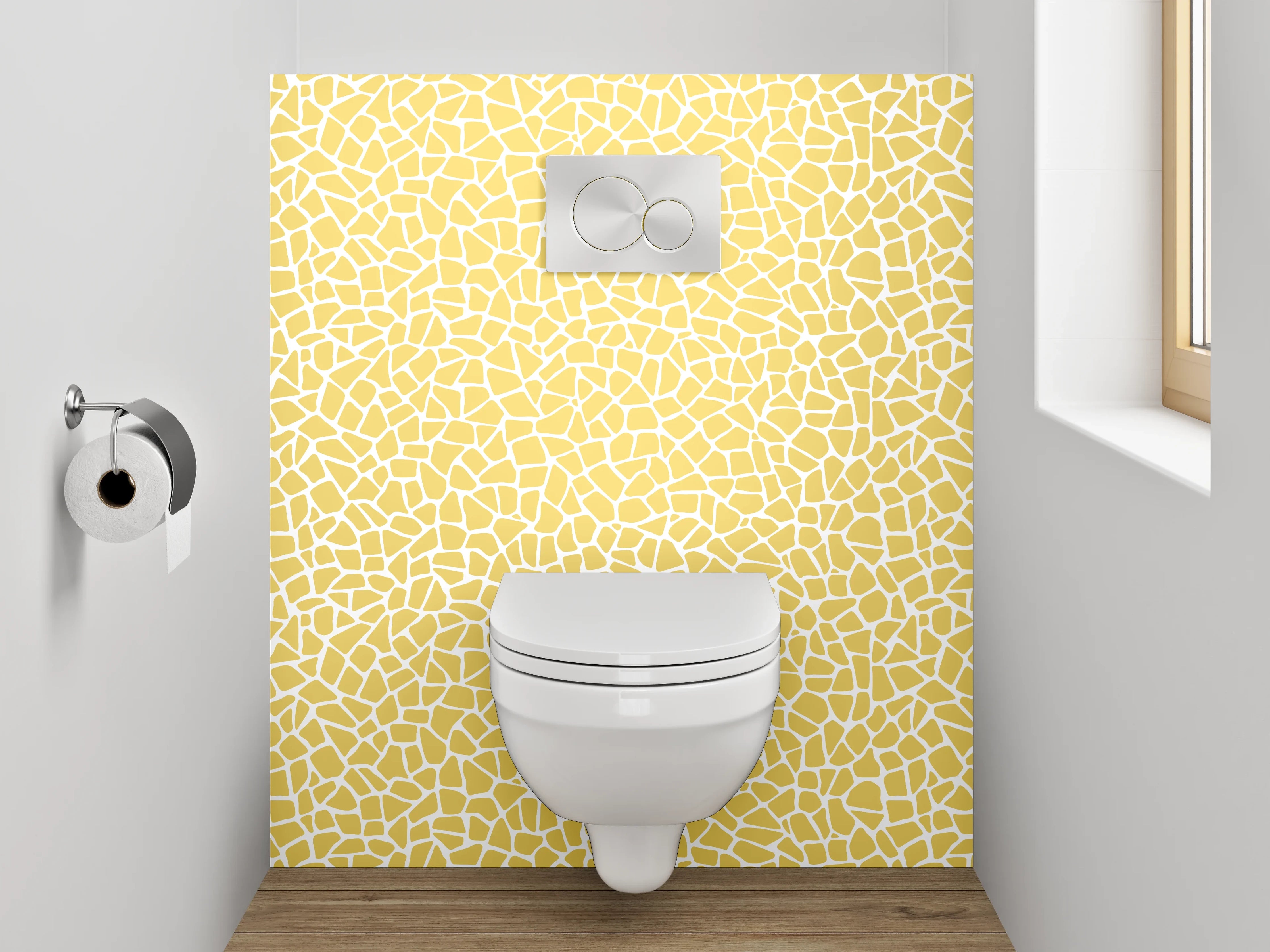 WC-Rückwand - Gelbes Mosaik Muster Fliesenoptik