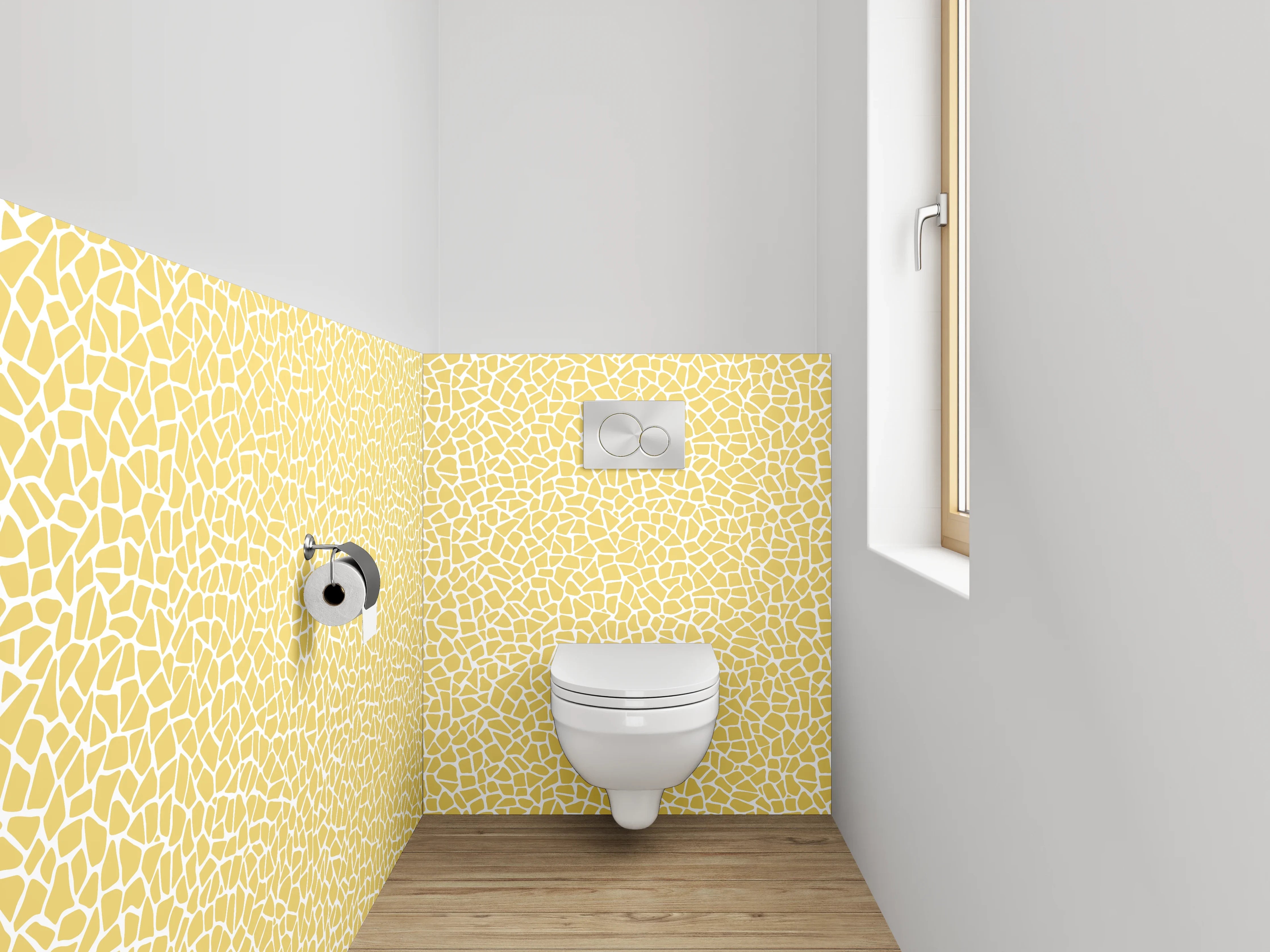 WC-Rückwand - Gelbes Mosaik Muster Fliesenoptik