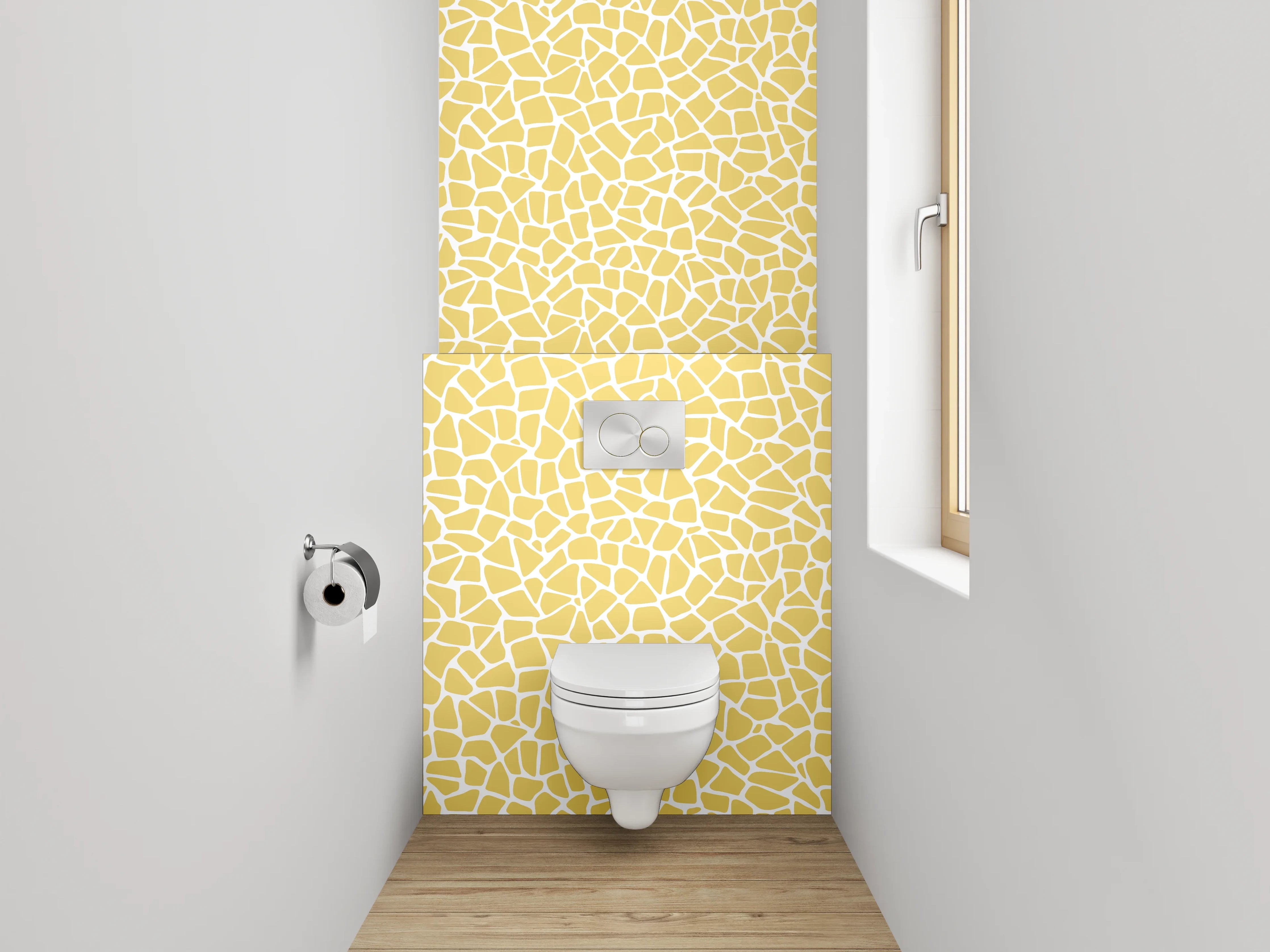 WC-Rückwand - Gelbes Mosaik Muster Fliesenoptik