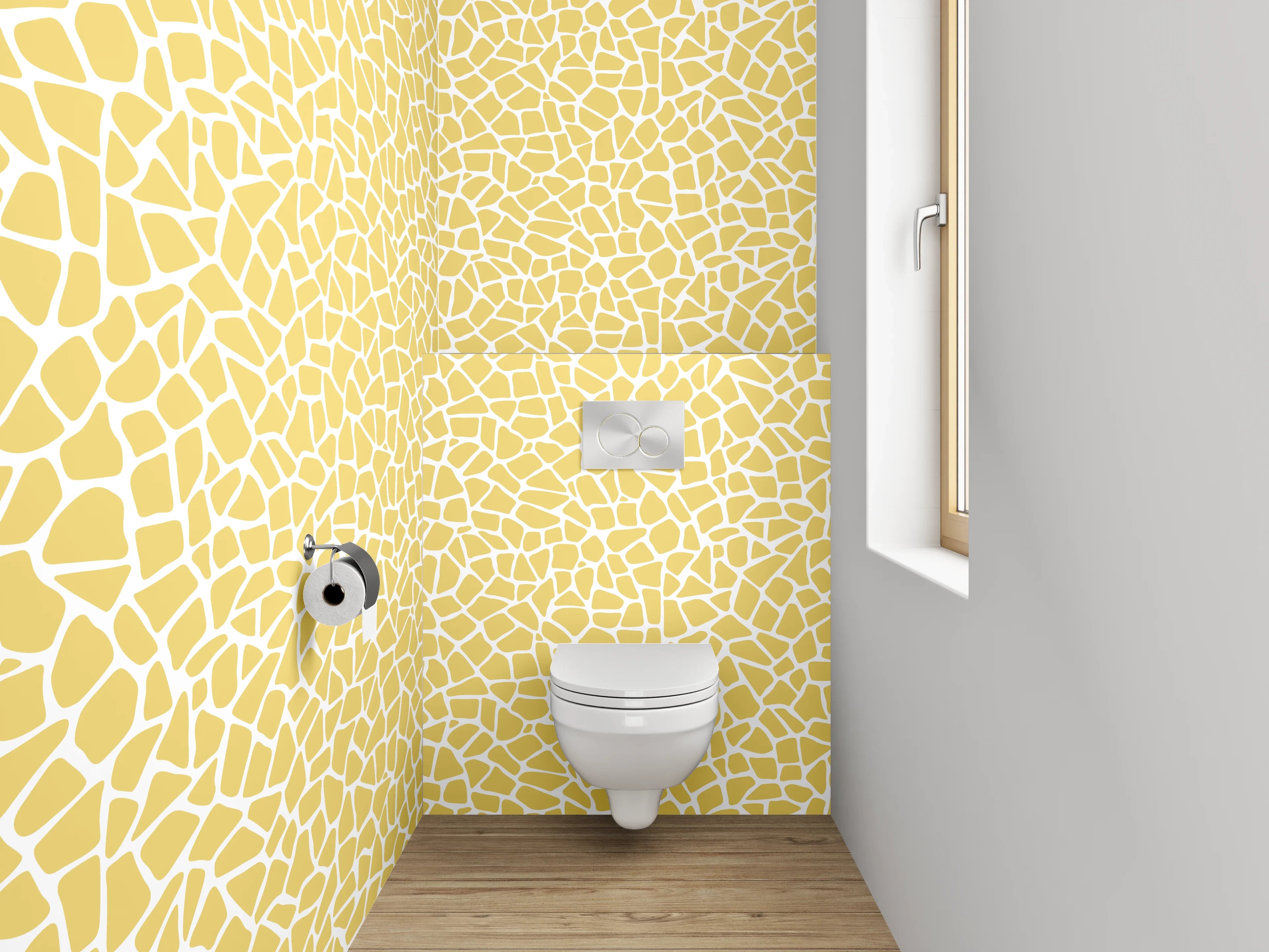 WC-Rückwand - Gelbes Mosaik Muster Fliesenoptik