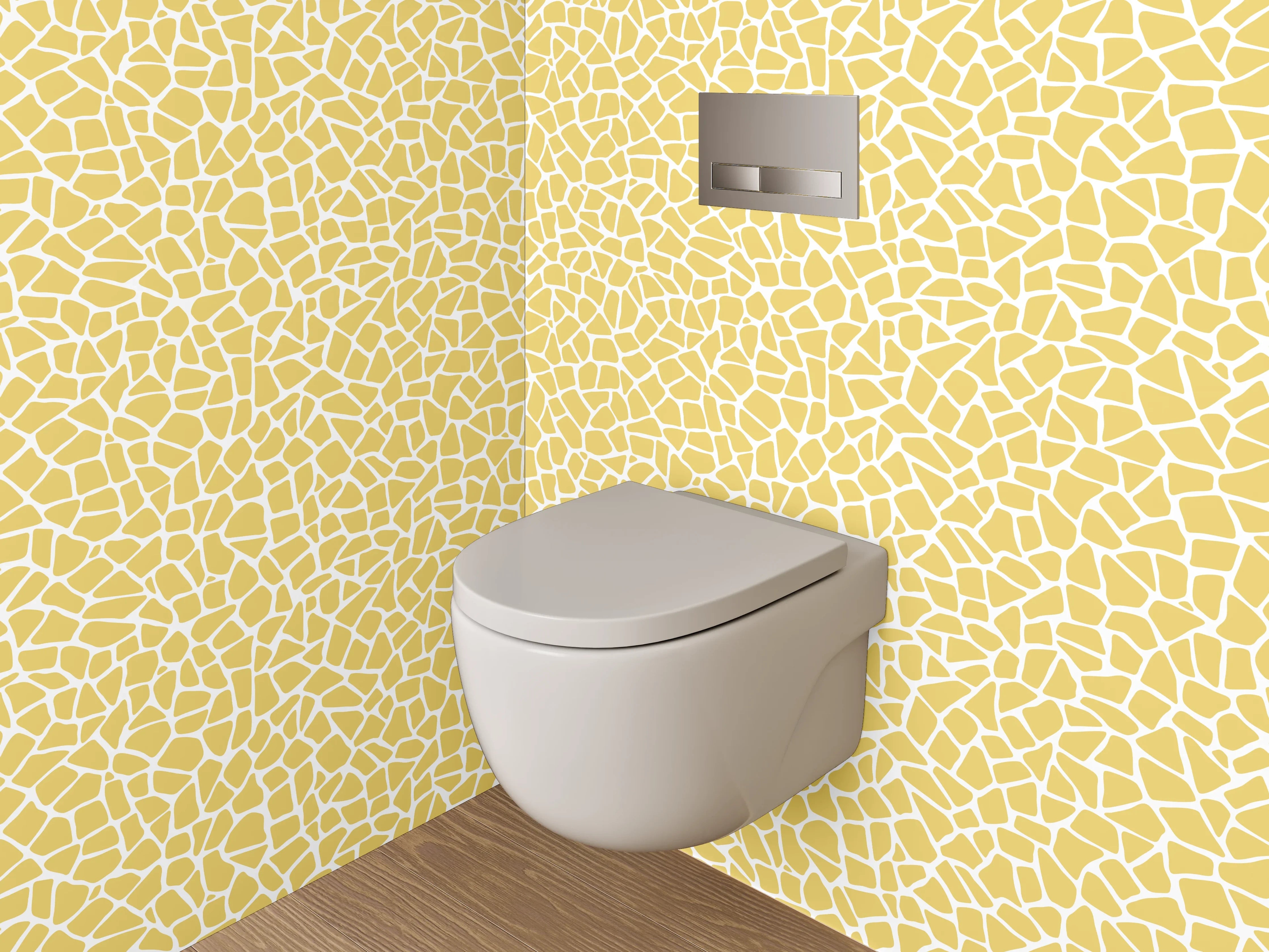 WC-Rückwand - Gelbes Mosaik Muster Fliesenoptik