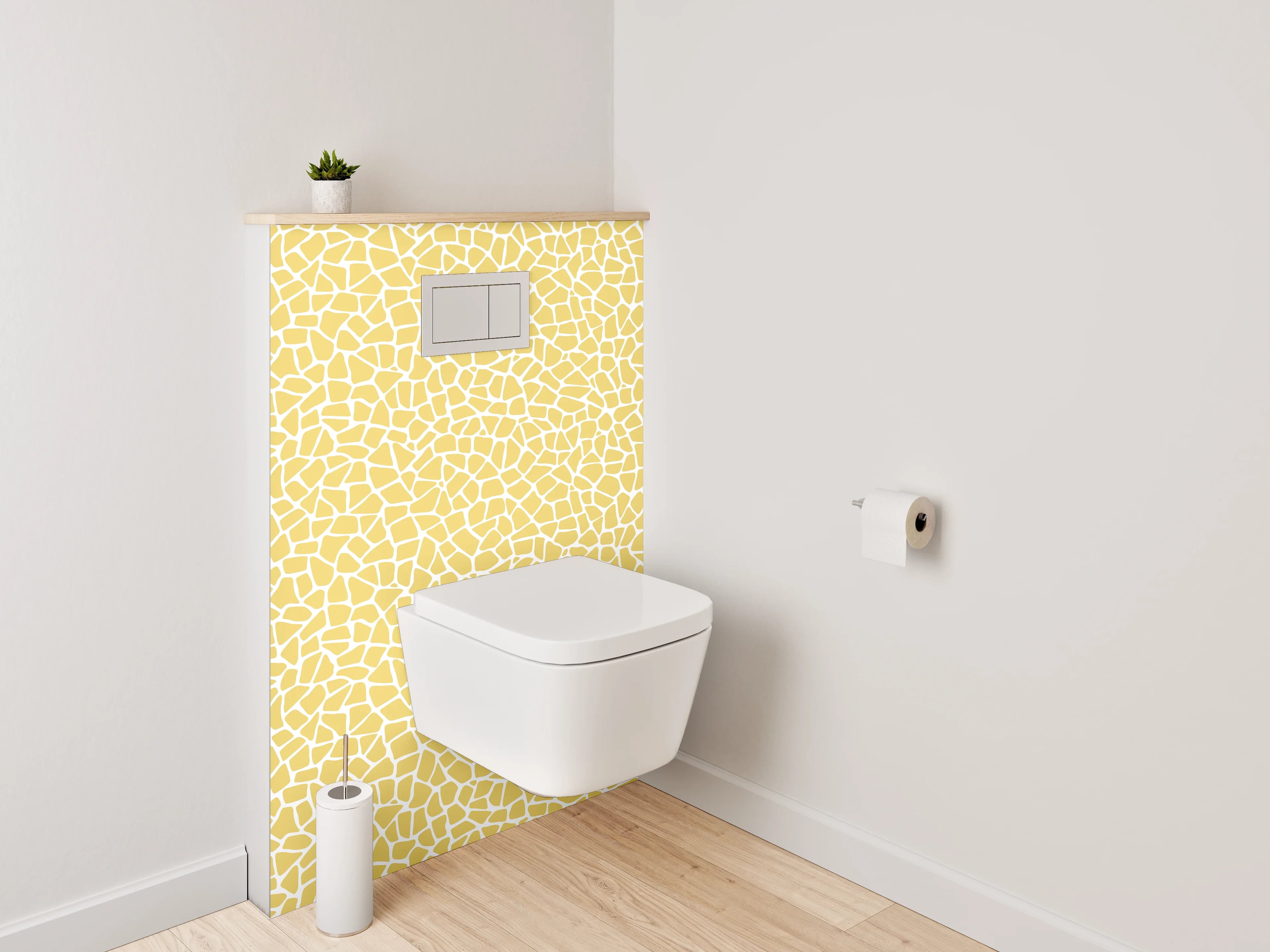 WC-Rückwand - Gelbes Mosaik Muster Fliesenoptik