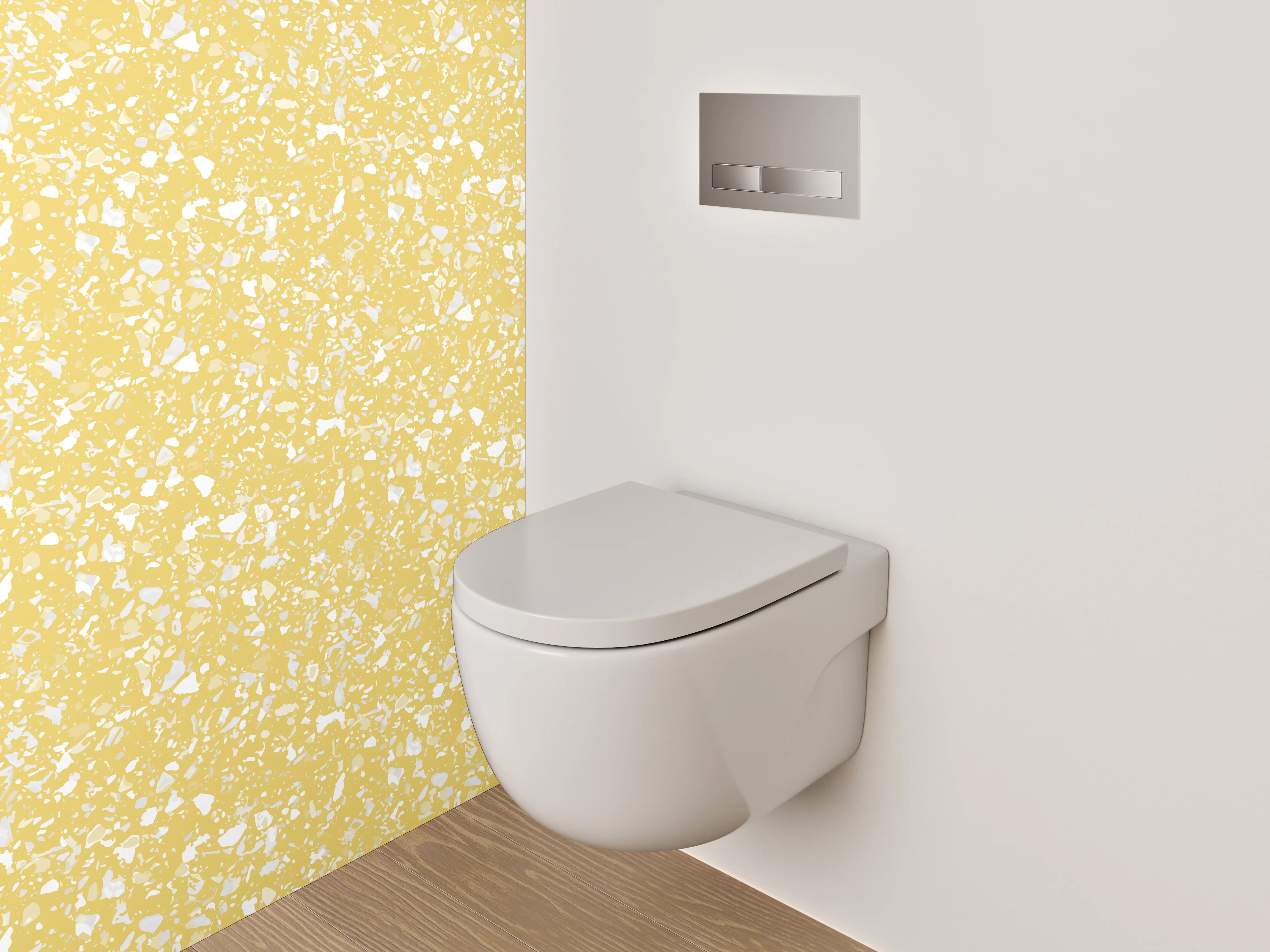 WC-Rückwand - Gelbes Pünktchen-Muster Vintage Design