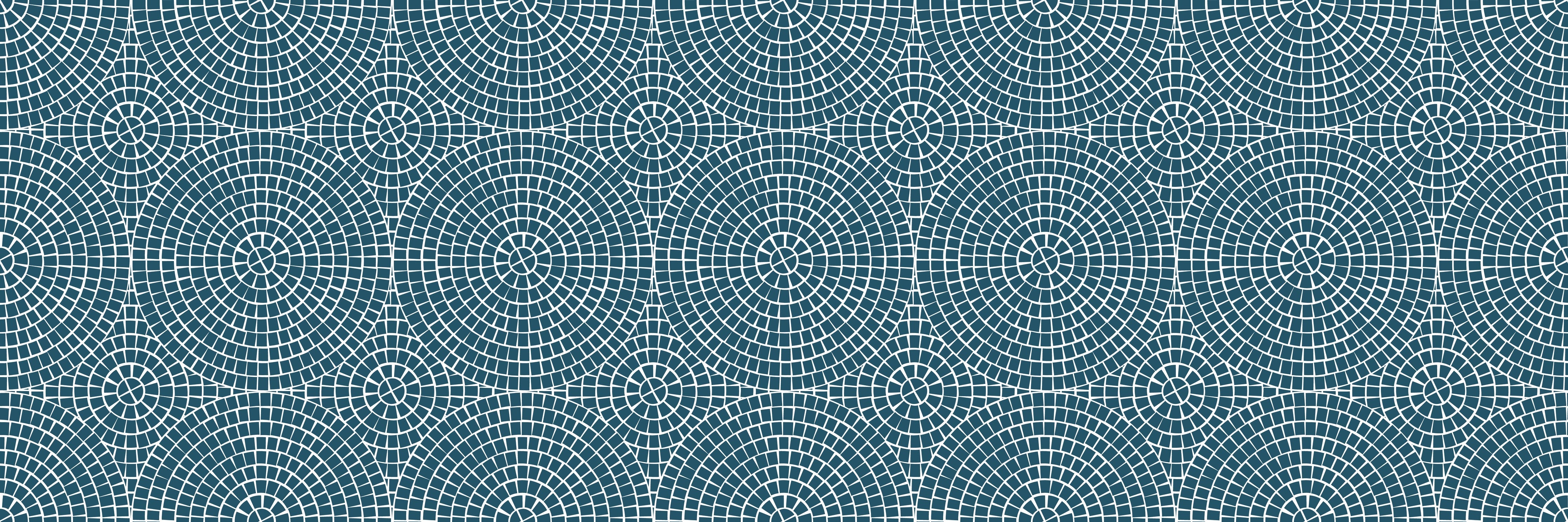 WC-Rückwand-Geometrisches Kreismuster in Blau