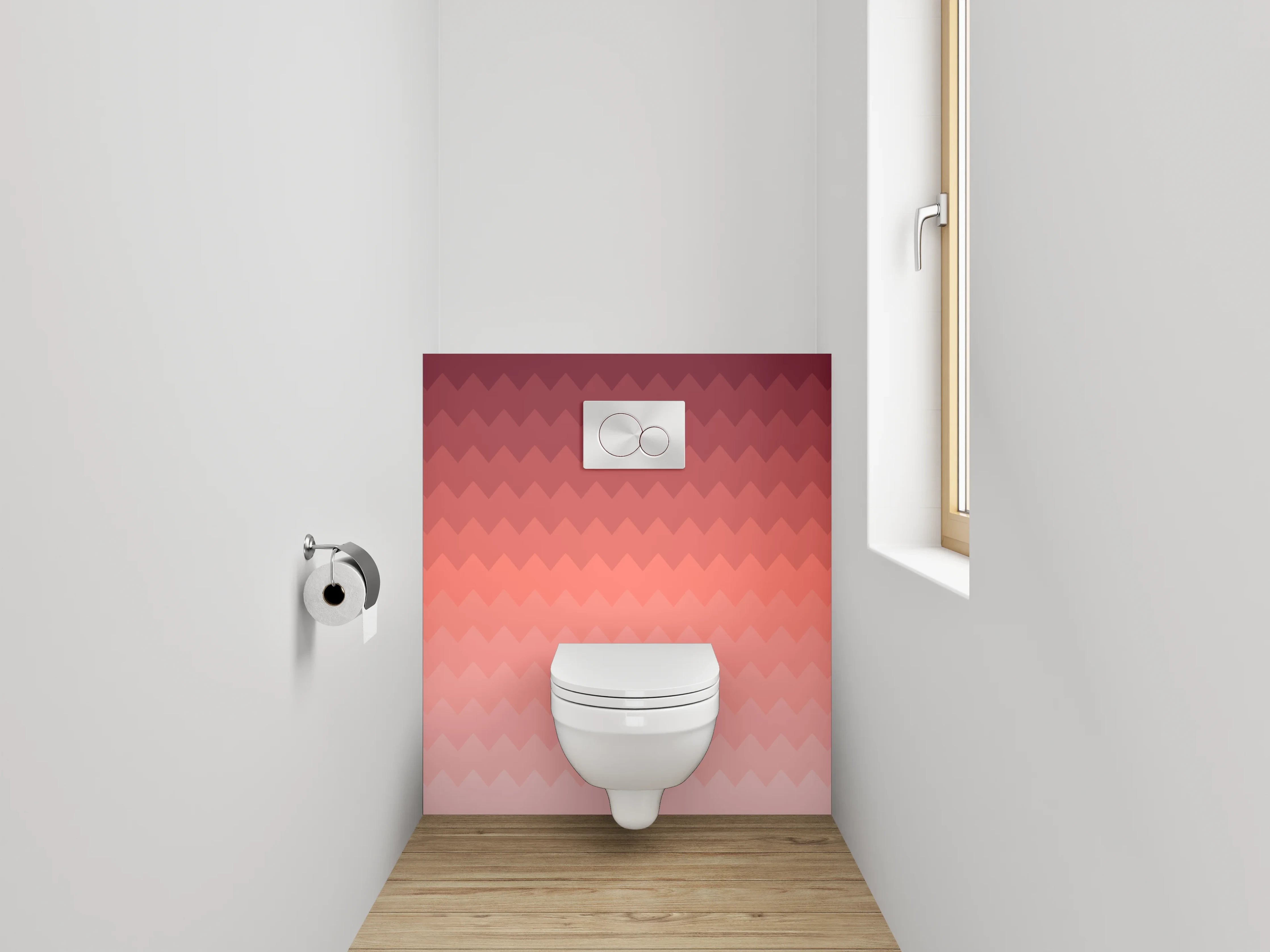 WC-Rückwand - Geometrisches Rosé Ombré Muster