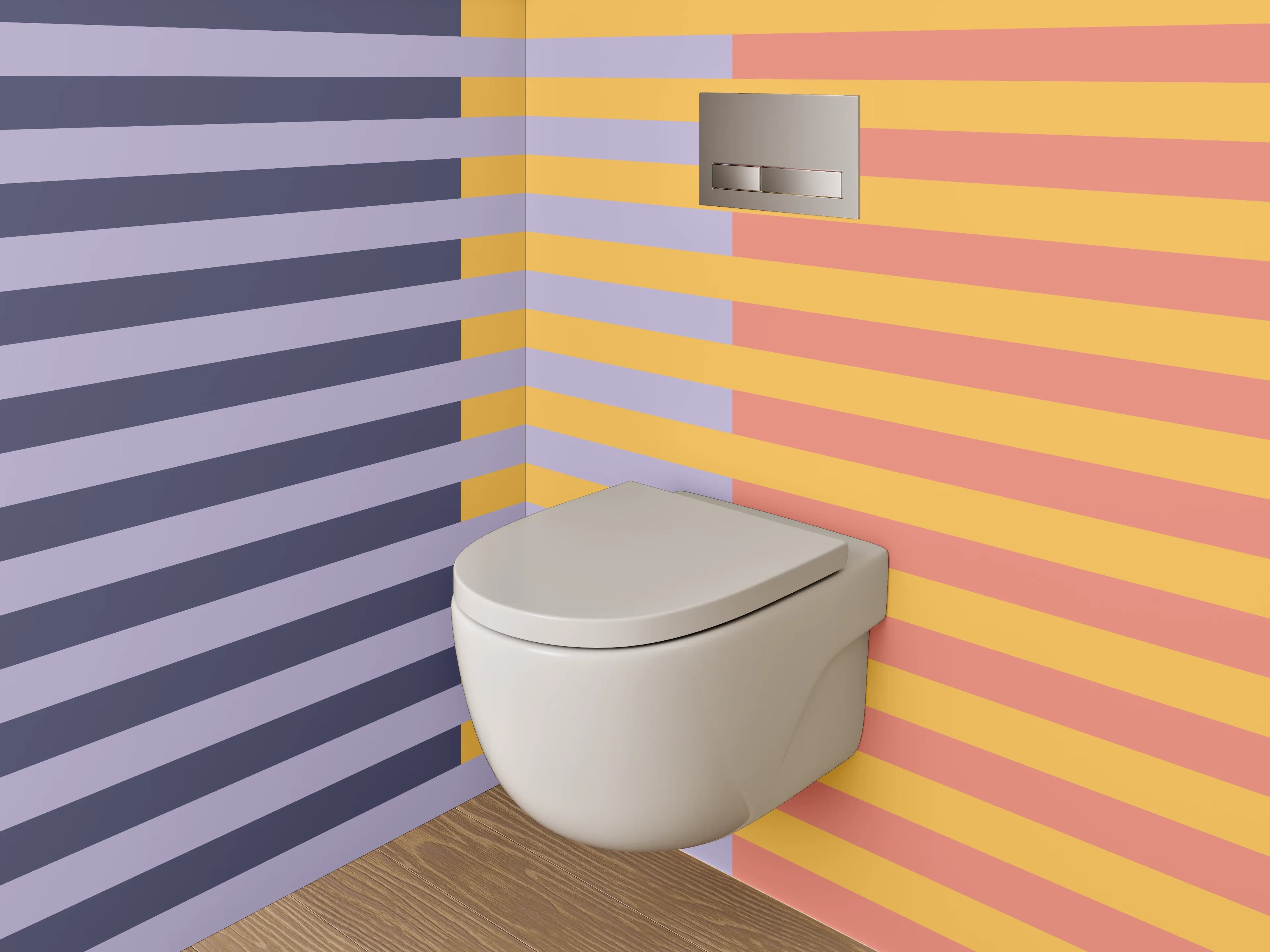 WC-Rückwand - Geometrisches Streifenmuster Pastell Modern