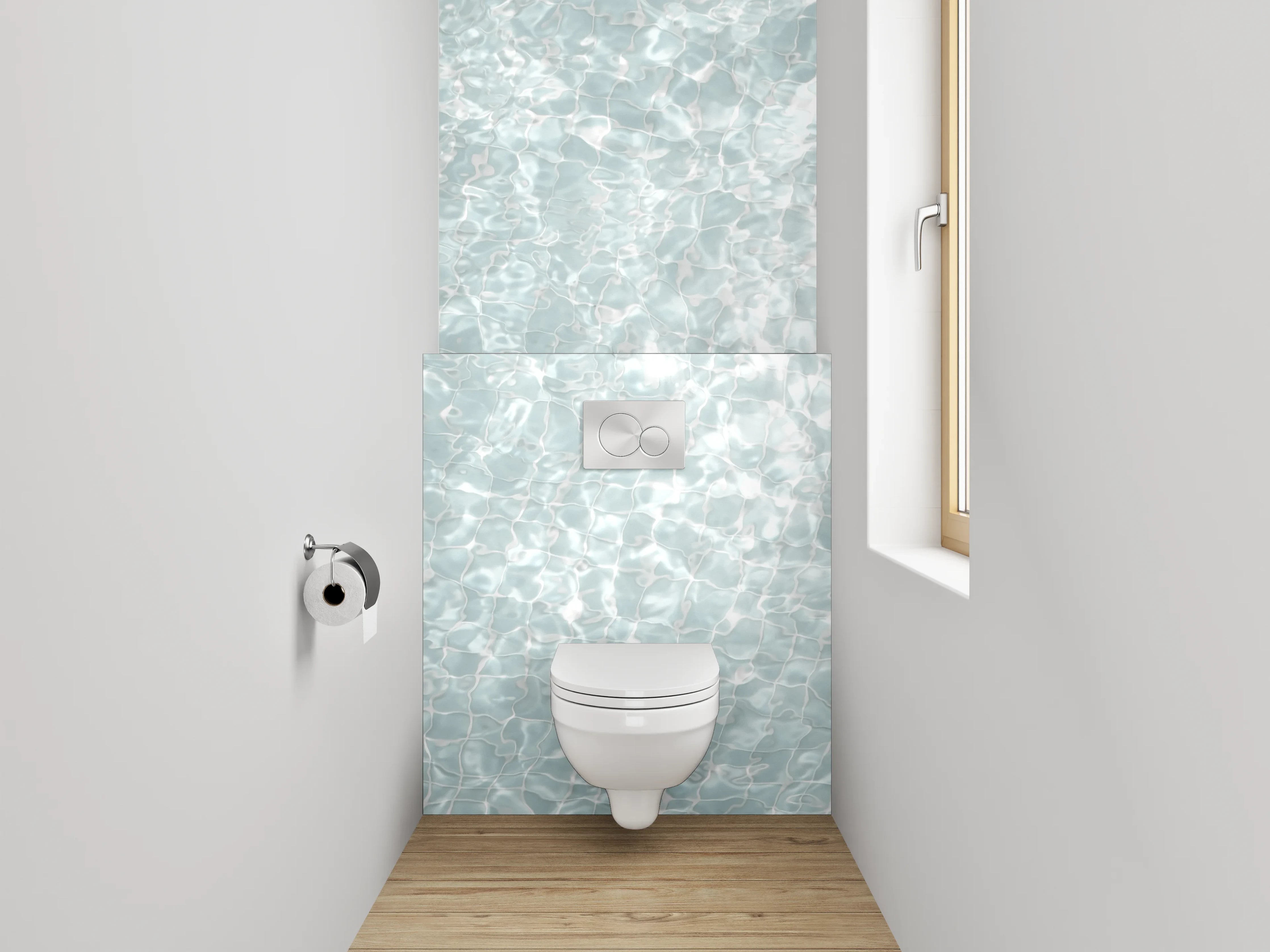 WC-Rückwand - Glitzerndes Wasser Lichtspiel Abstrakt