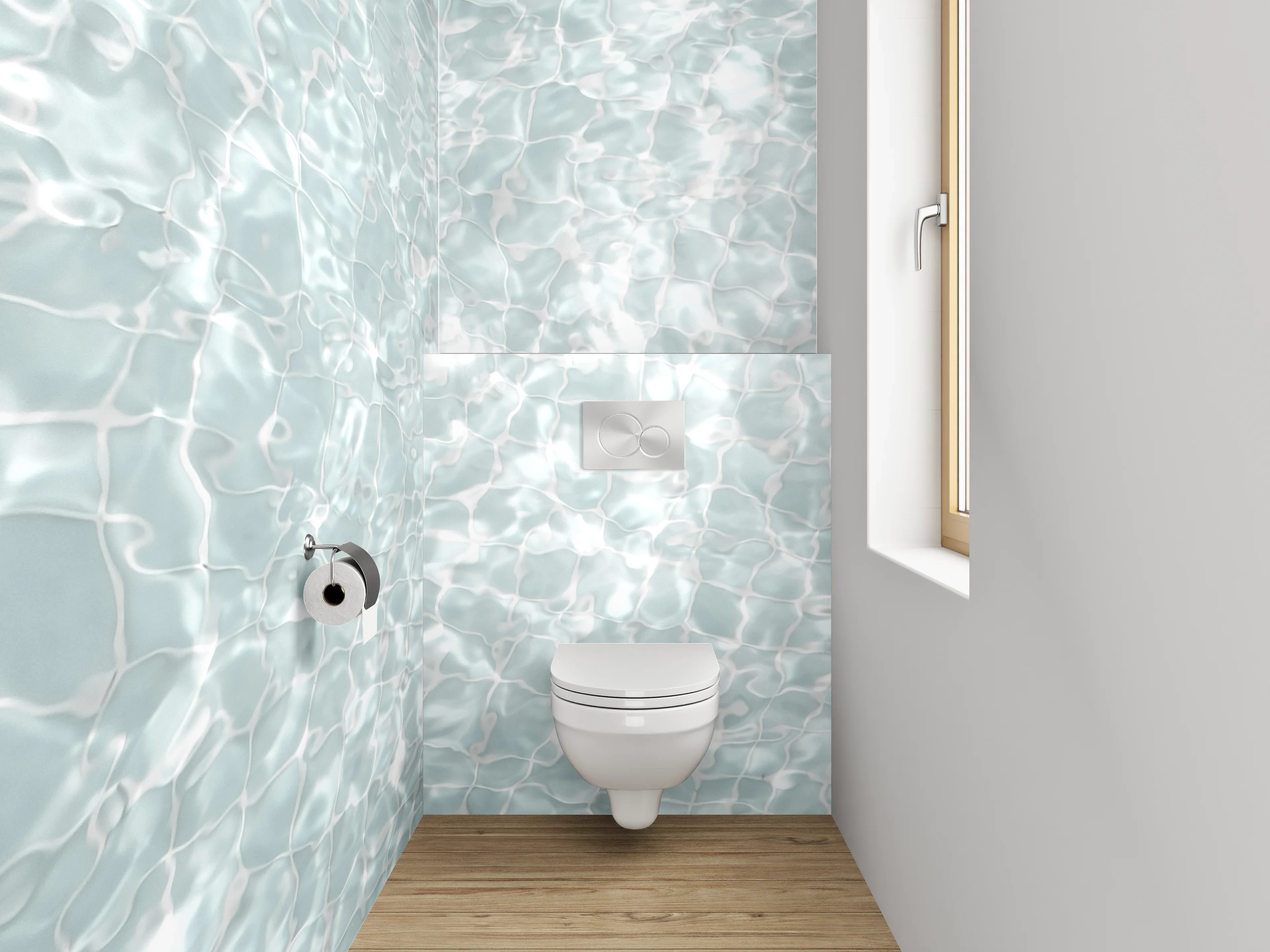 WC-Rückwand - Glitzerndes Wasser Lichtspiel Abstrakt