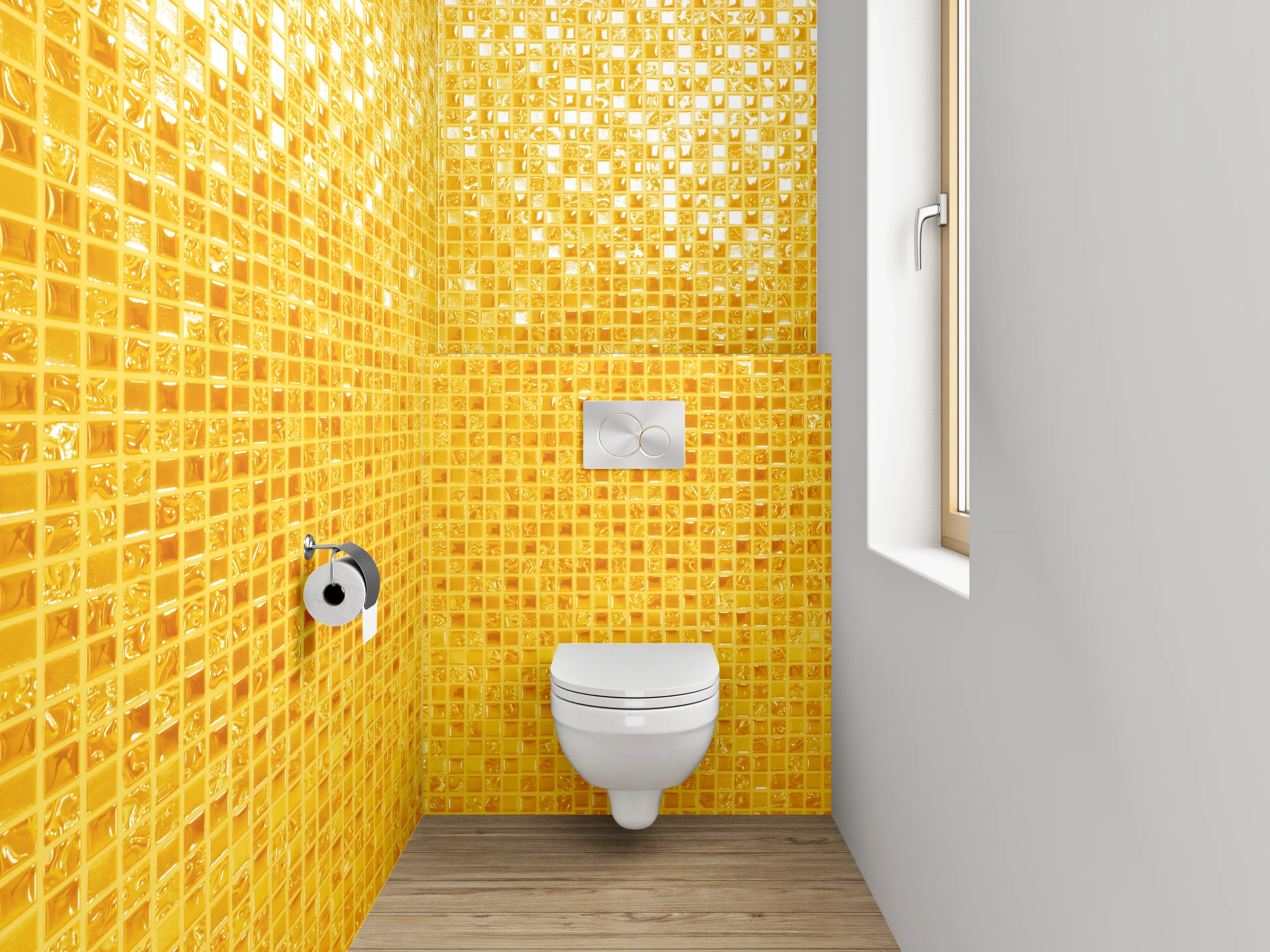 WC-Rückwand - Gold Mosaik Glanzdekor