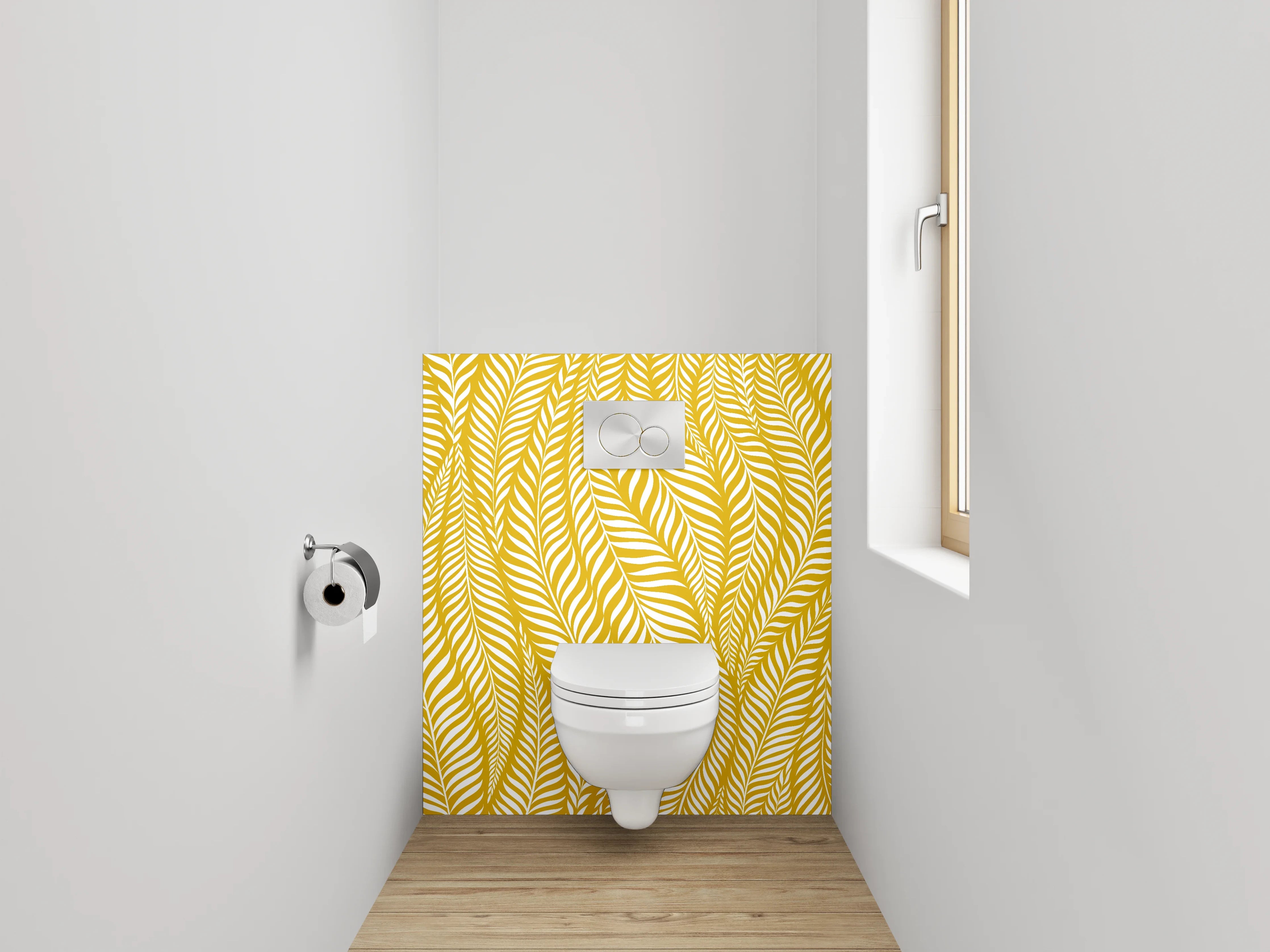 WC-Rückwand - Goldene Blätter Struktur Muster