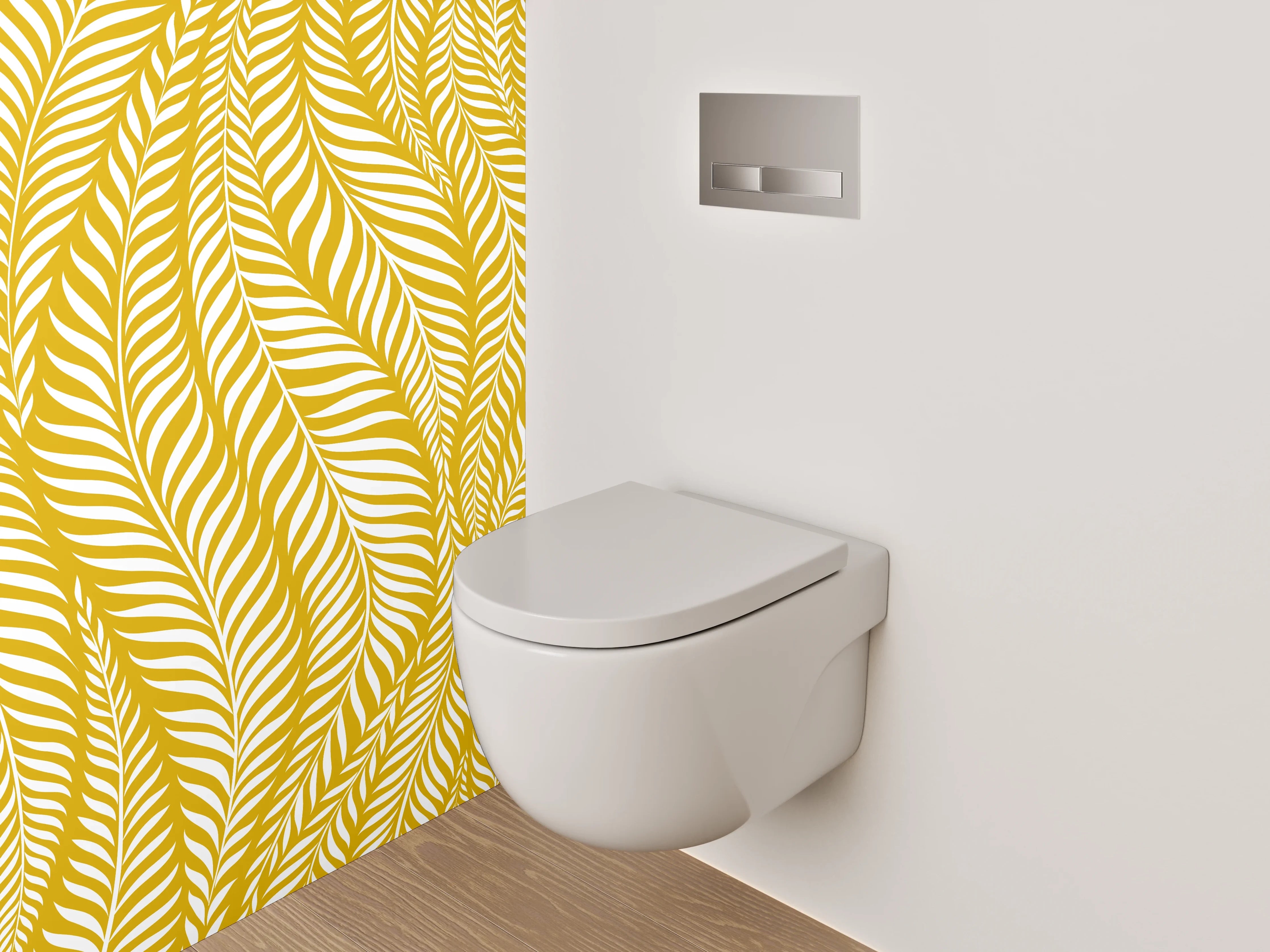 WC-Rückwand - Goldene Blätter Struktur Muster