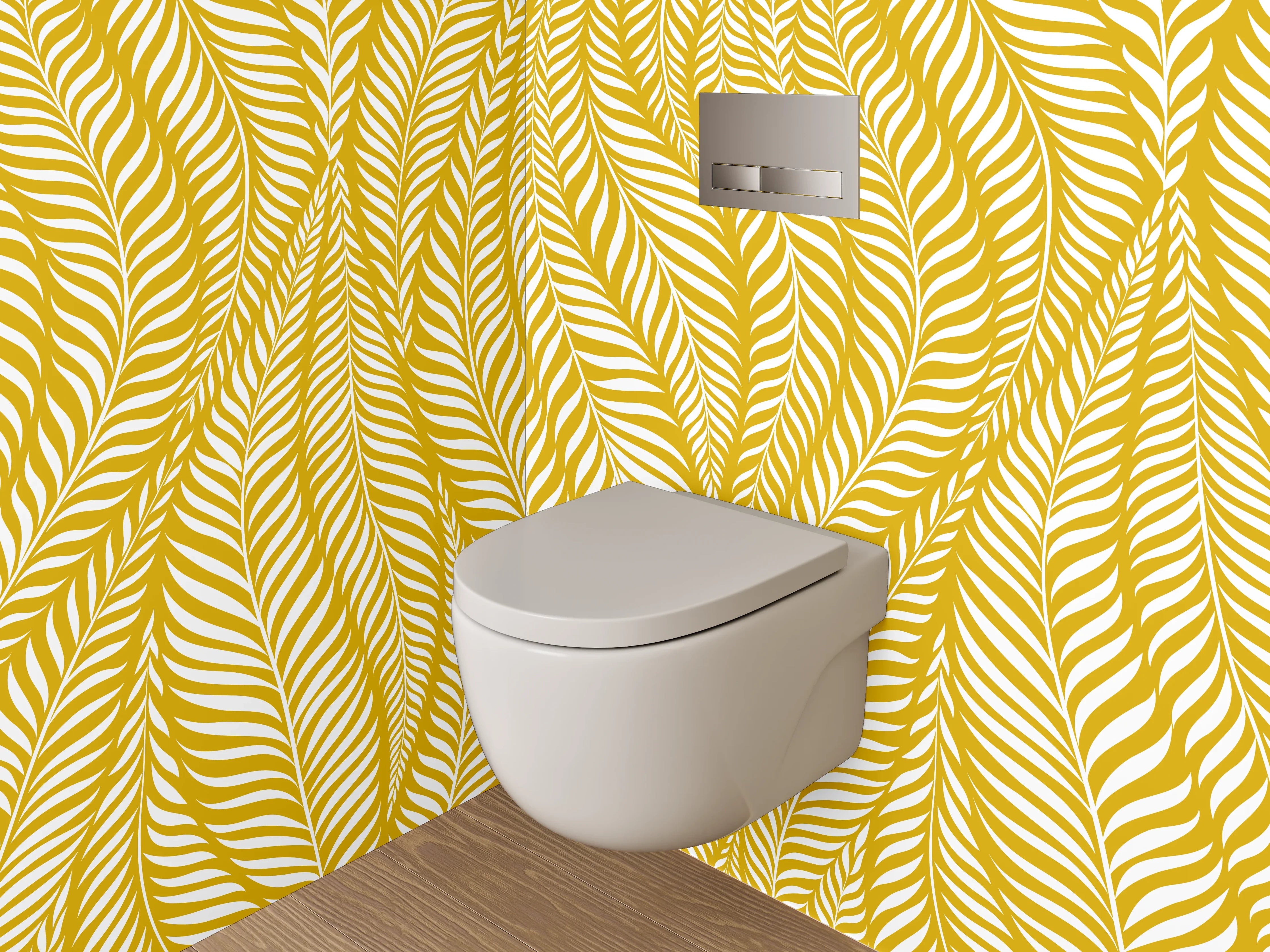 WC-Rückwand - Goldene Blätter Struktur Muster