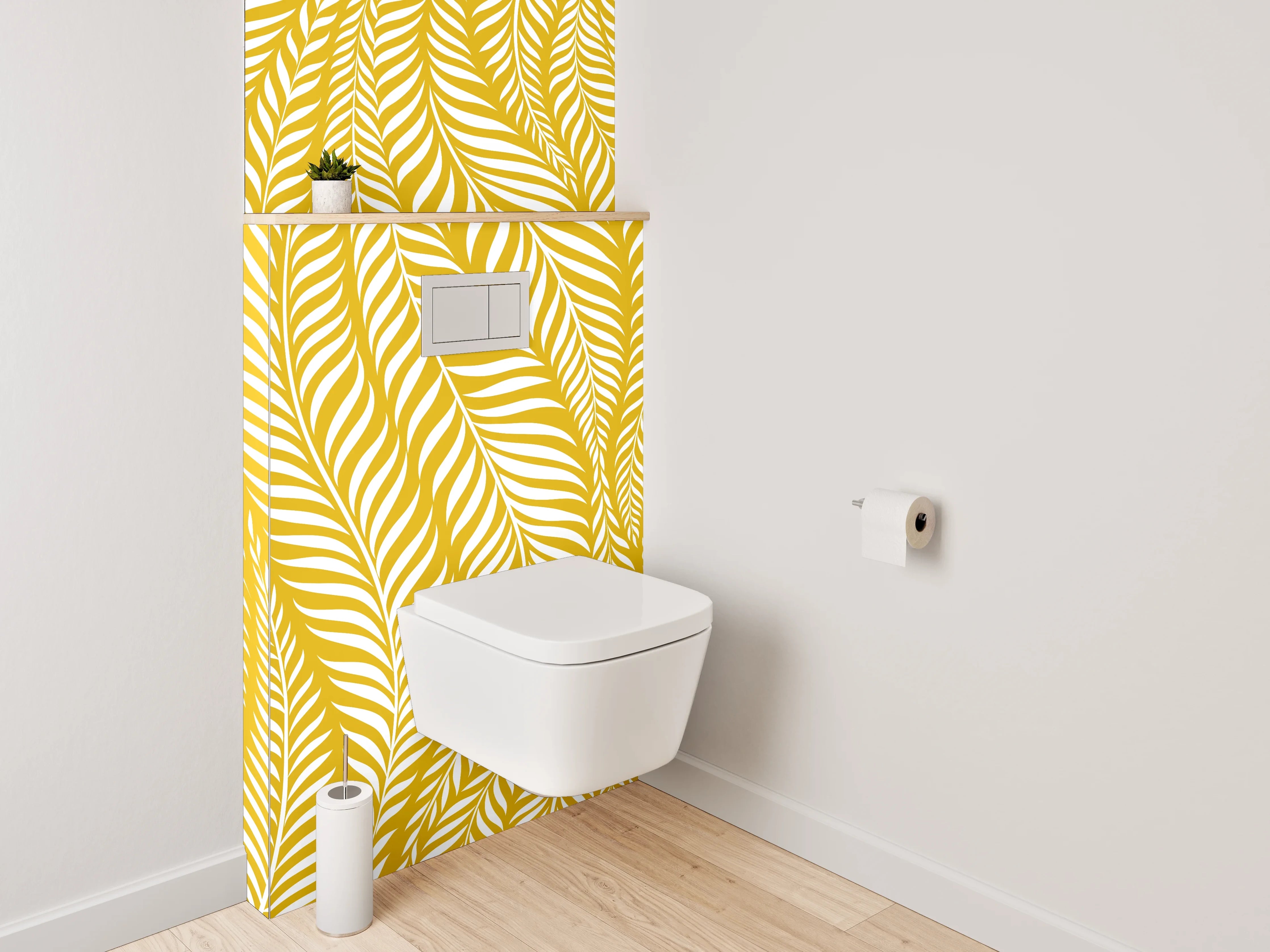 WC-Rückwand - Goldene Blätter Struktur Muster