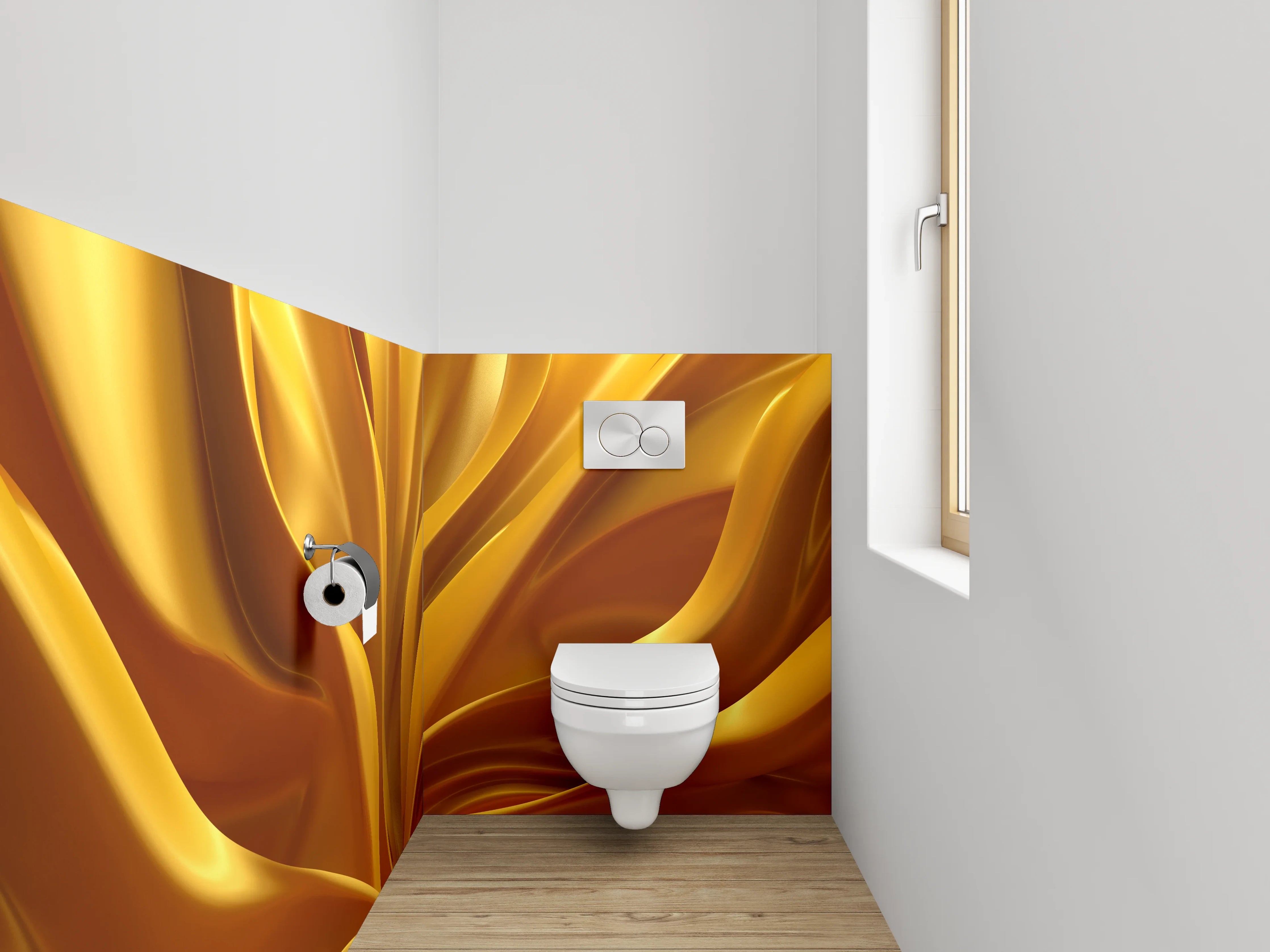 WC-Rückwand - Goldene Blütenblätter Nahaufnahme
