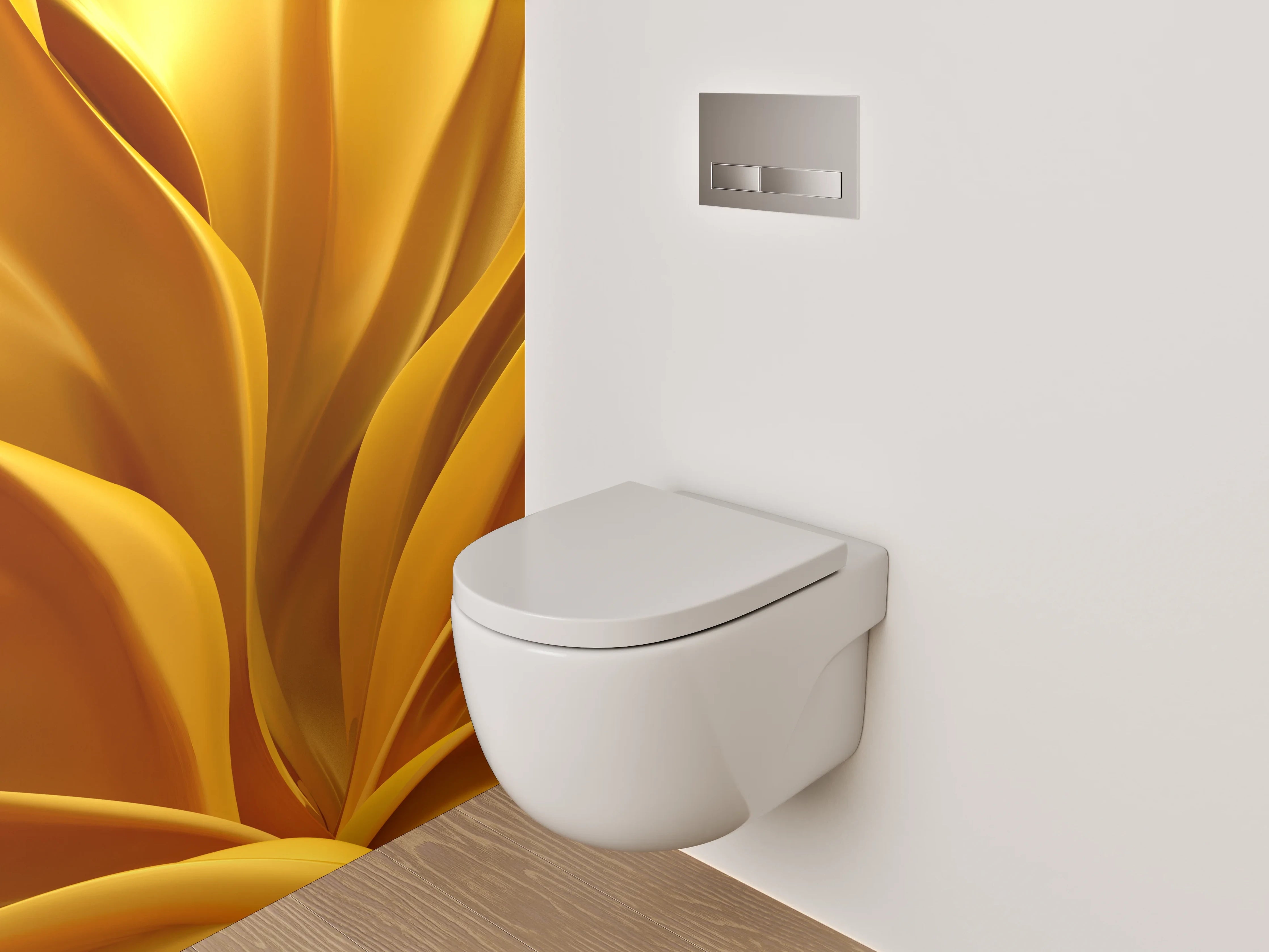 WC-Rückwand - Goldene Blütenblätter Nahaufnahme