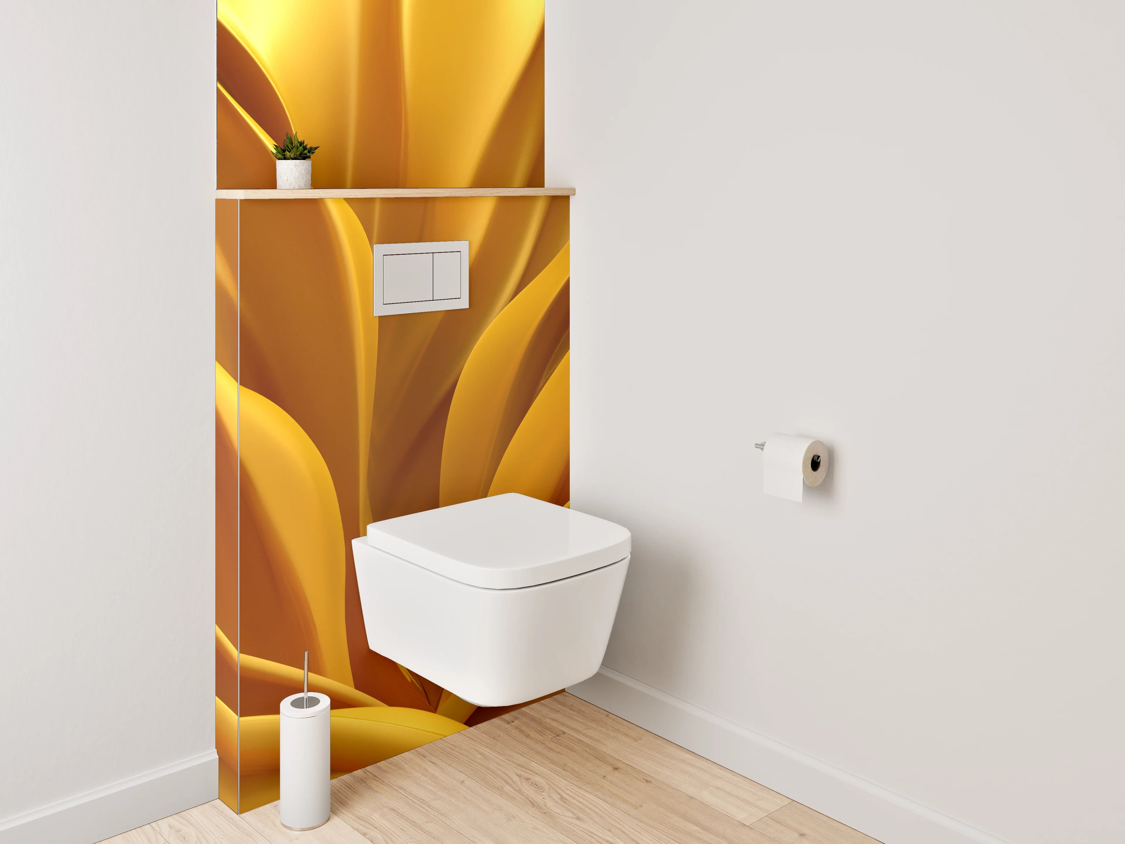 WC-Rückwand - Goldene Blütenblätter Nahaufnahme