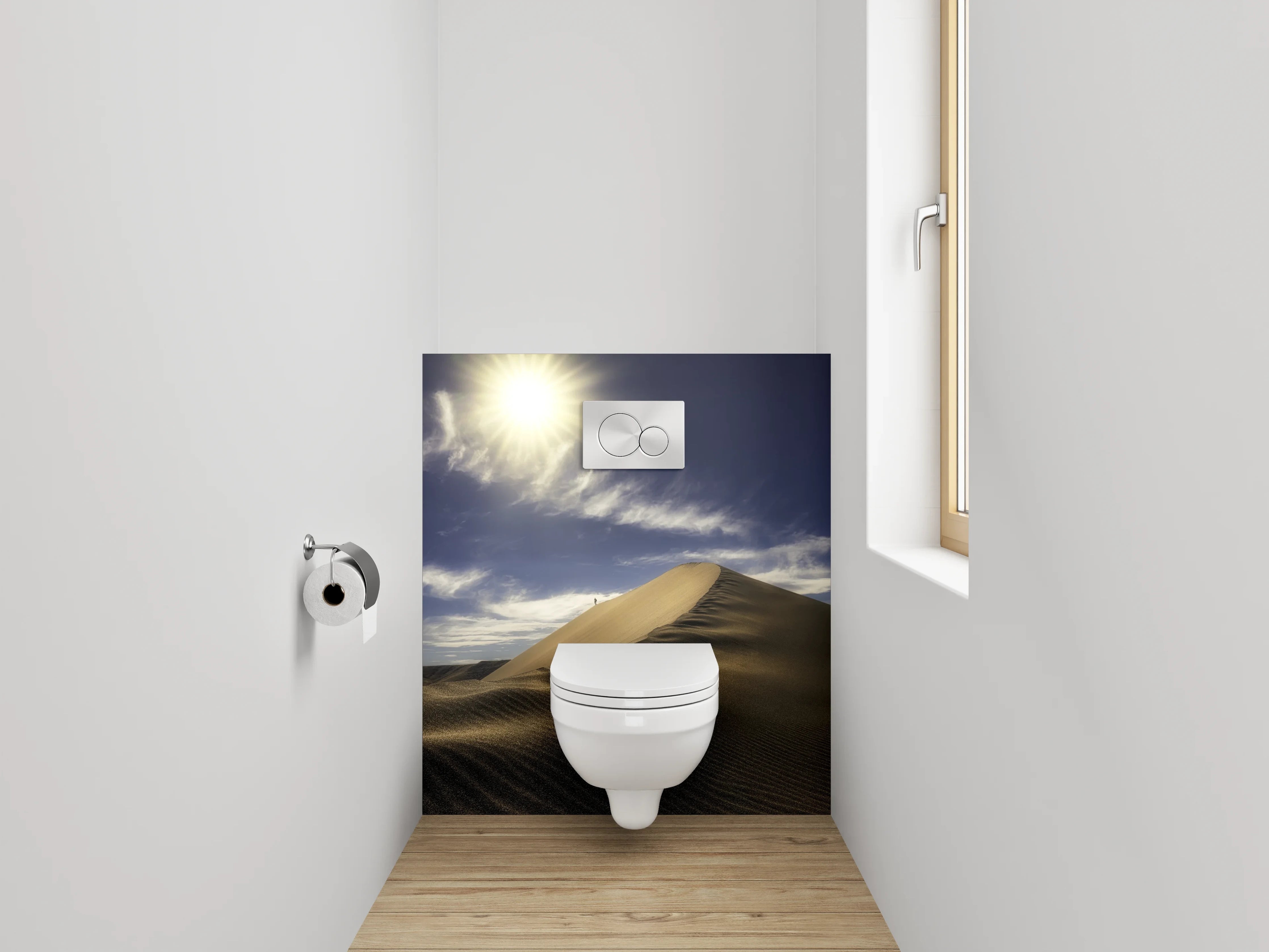 WC-Rückwand - Goldene Dünenlandschaft in der Wüste