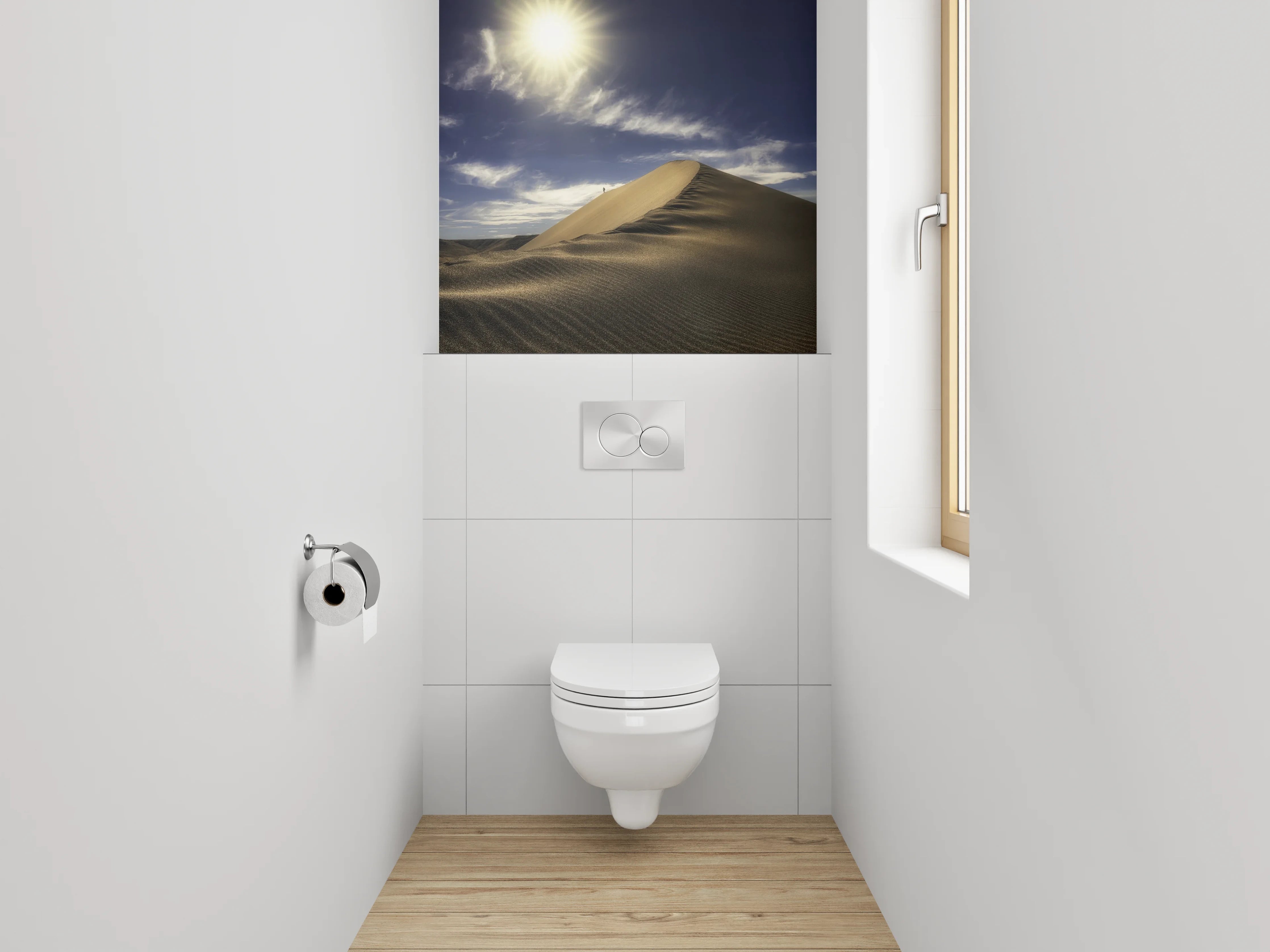 WC-Rückwand - Goldene Dünenlandschaft in der Wüste