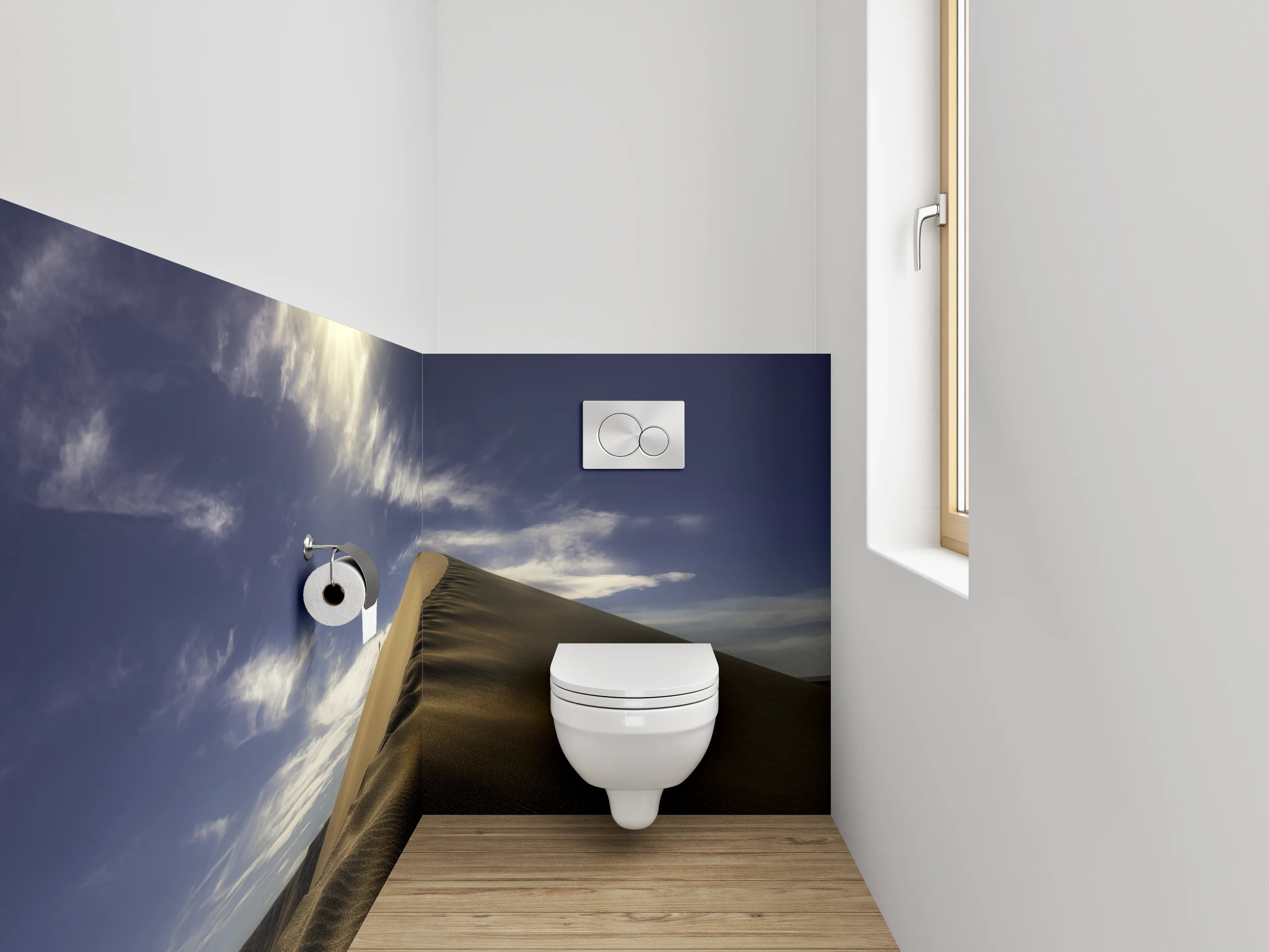 WC-Rückwand - Goldene Dünenlandschaft in der Wüste