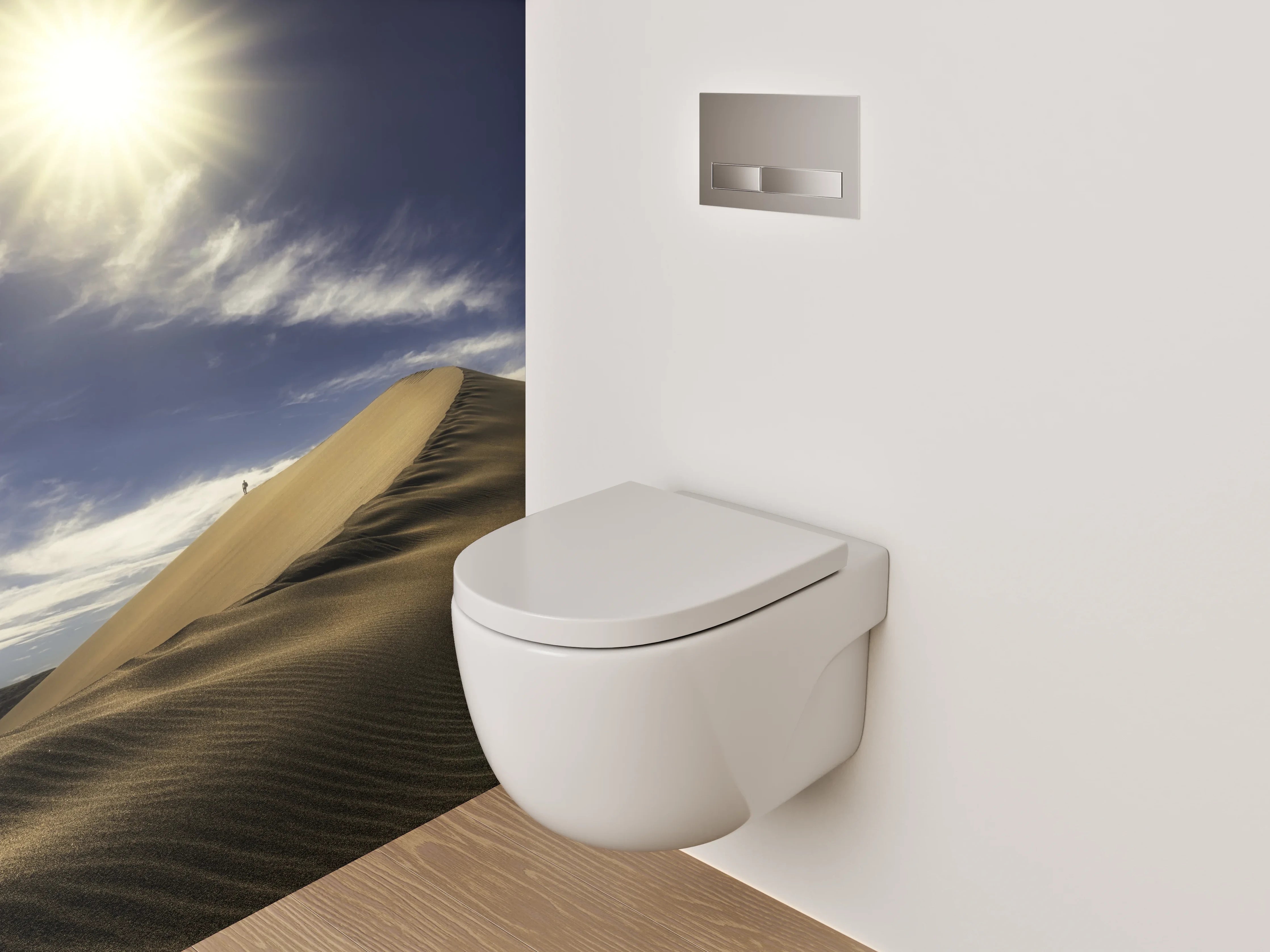 WC-Rückwand - Goldene Dünenlandschaft in der Wüste