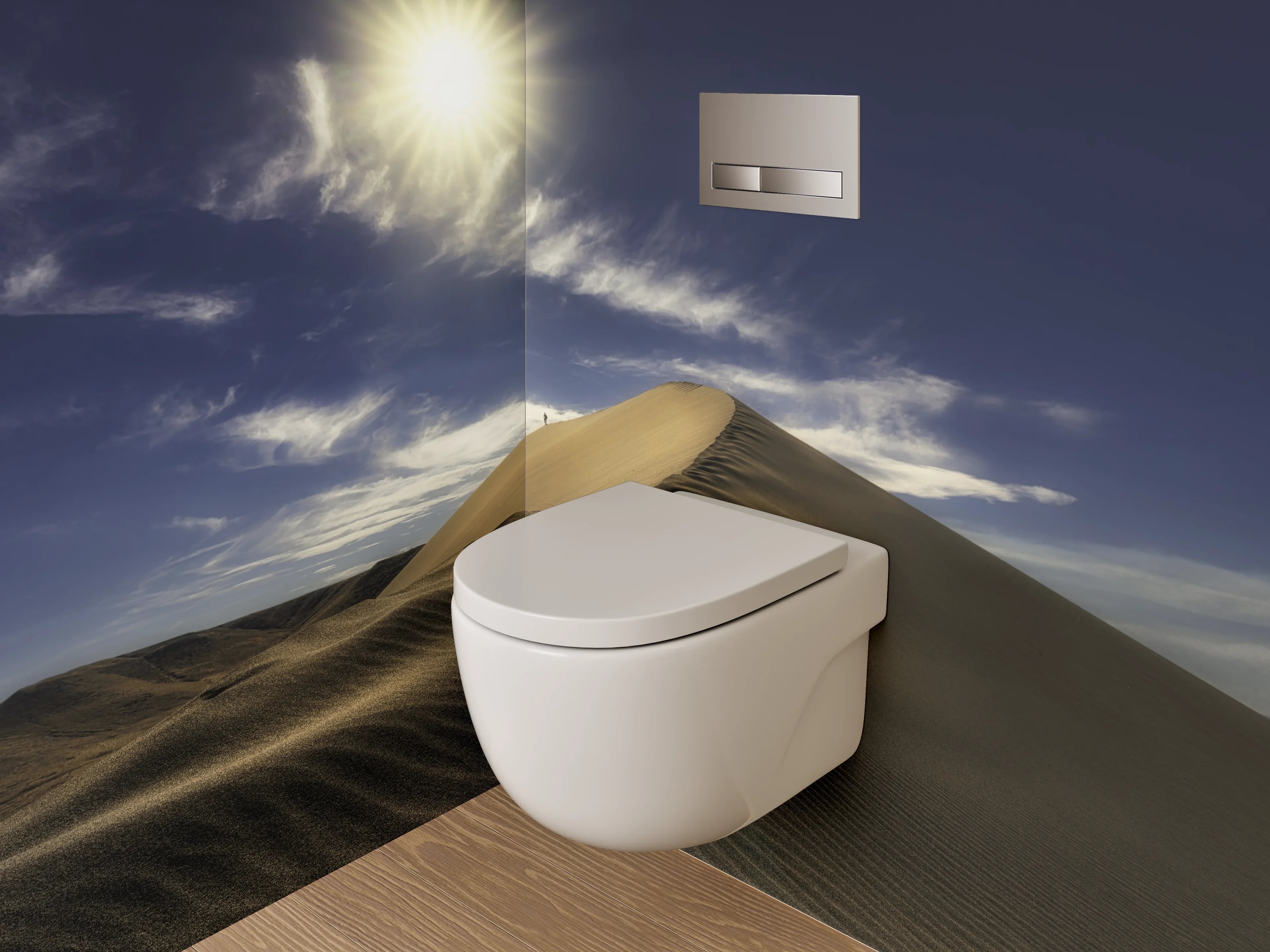 WC-Rückwand - Goldene Dünenlandschaft in der Wüste