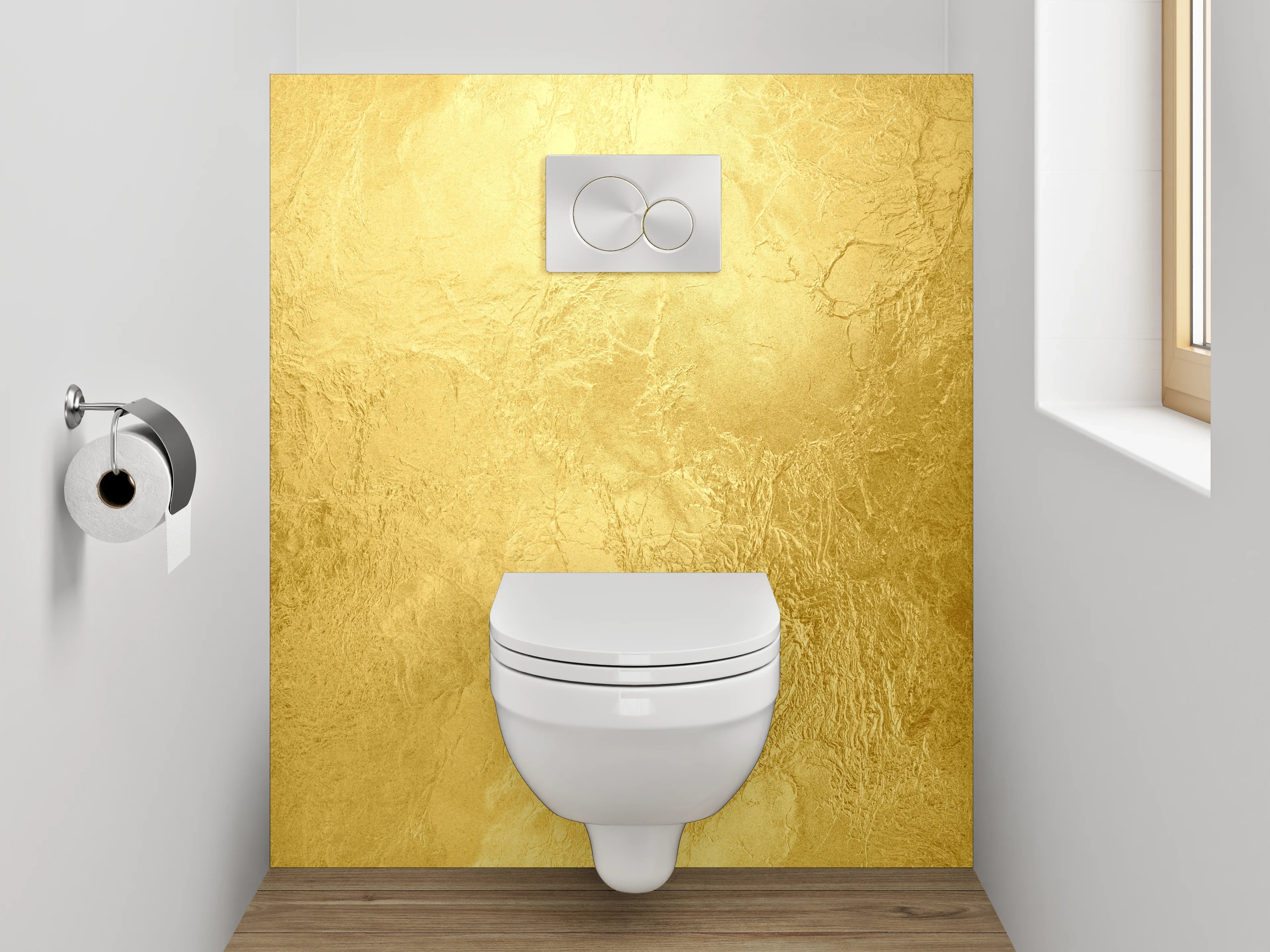 WC-Rückwand - Goldene Marmor-Optik Luxus