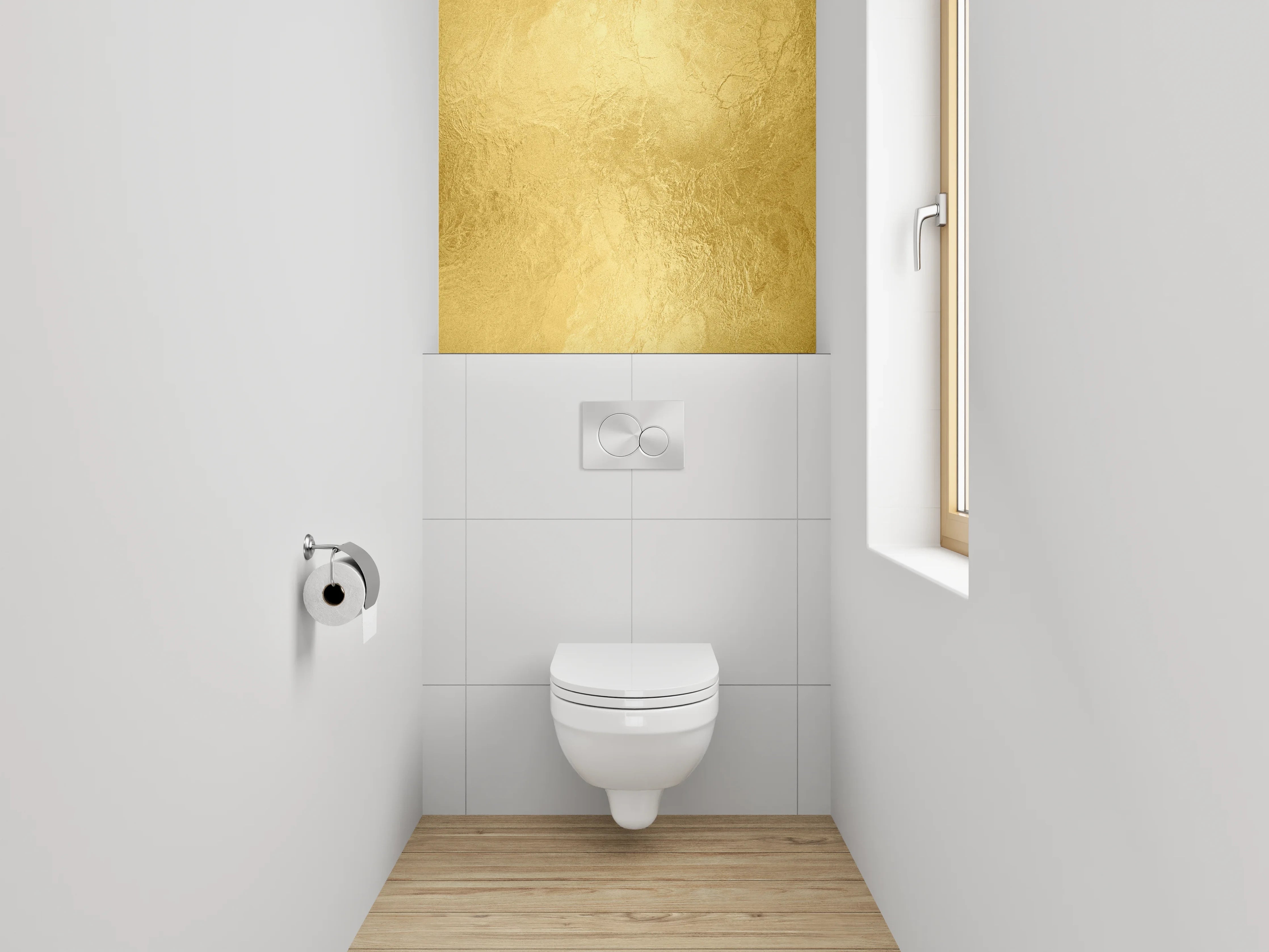 WC-Rückwand - Goldene Marmor-Optik Luxus
