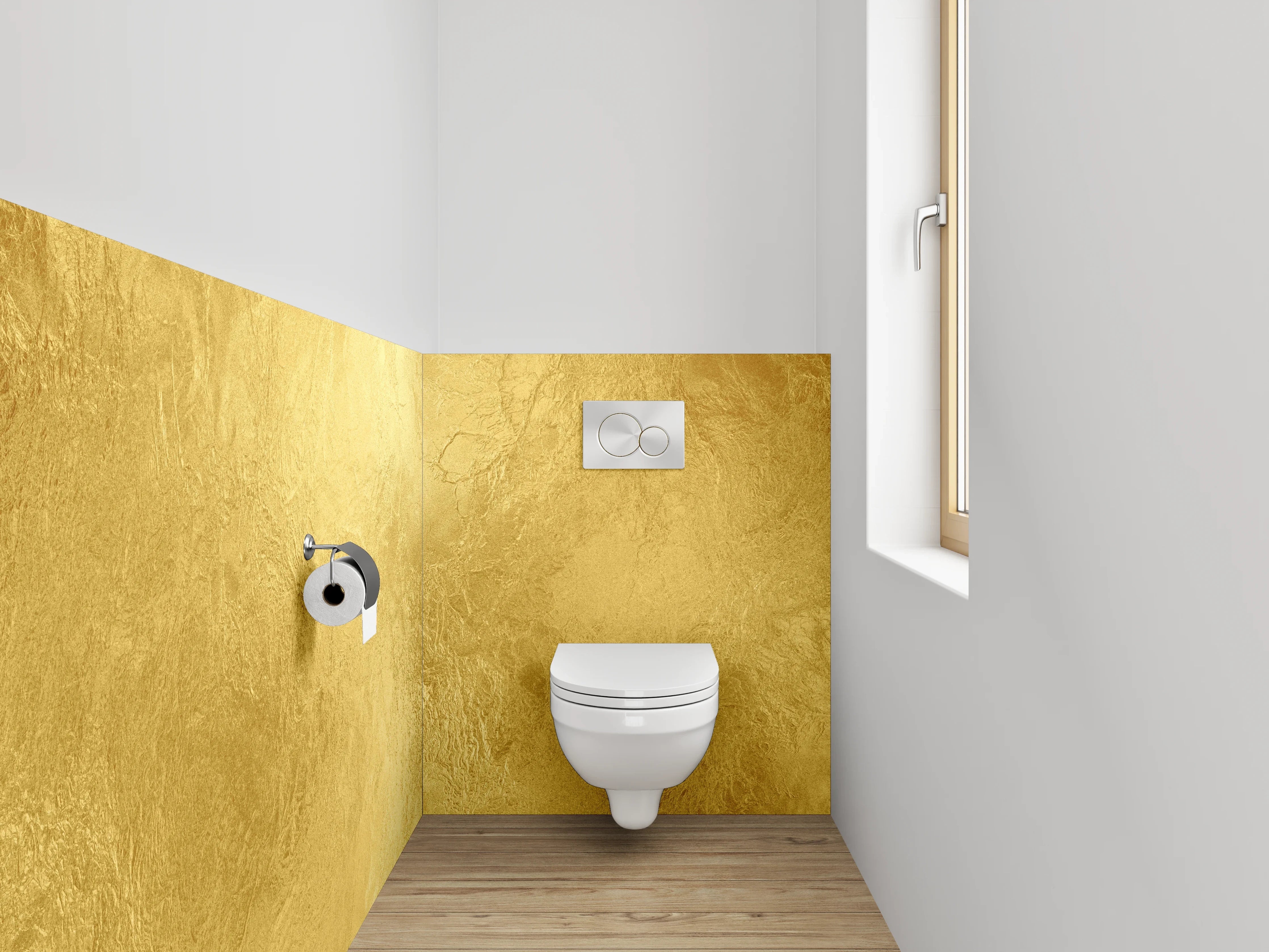 WC-Rückwand - Goldene Marmor-Optik Luxus
