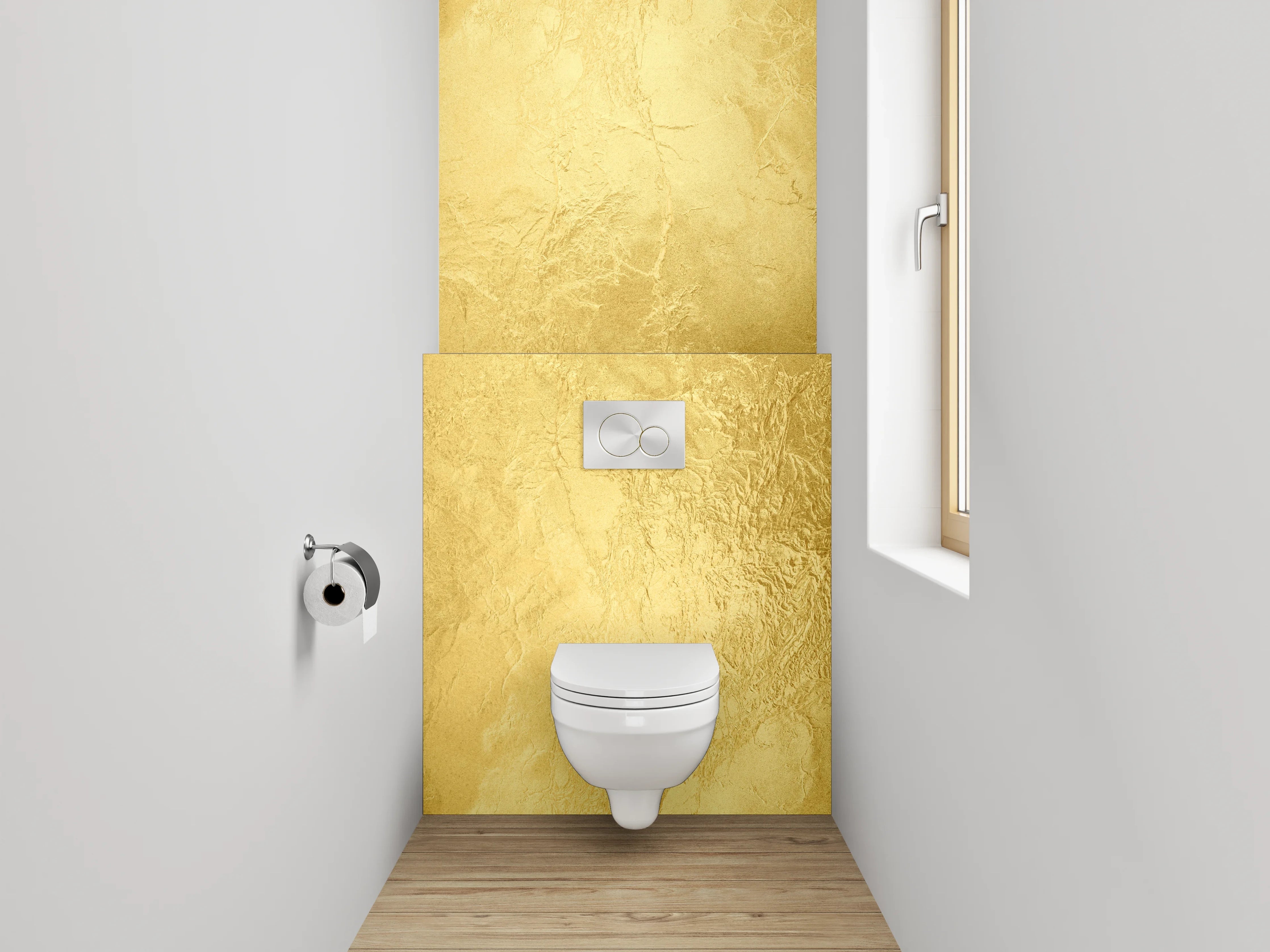 WC-Rückwand - Goldene Marmor-Optik Luxus