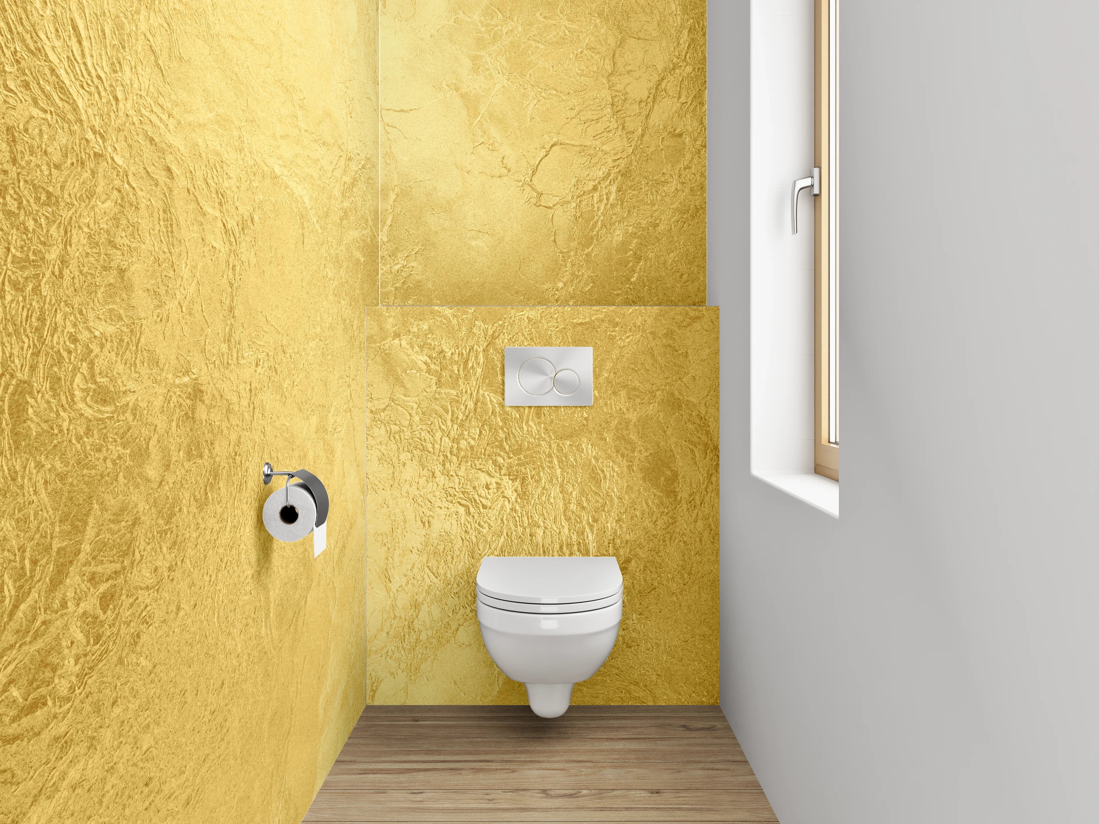 WC-Rückwand - Goldene Marmor-Optik Luxus
