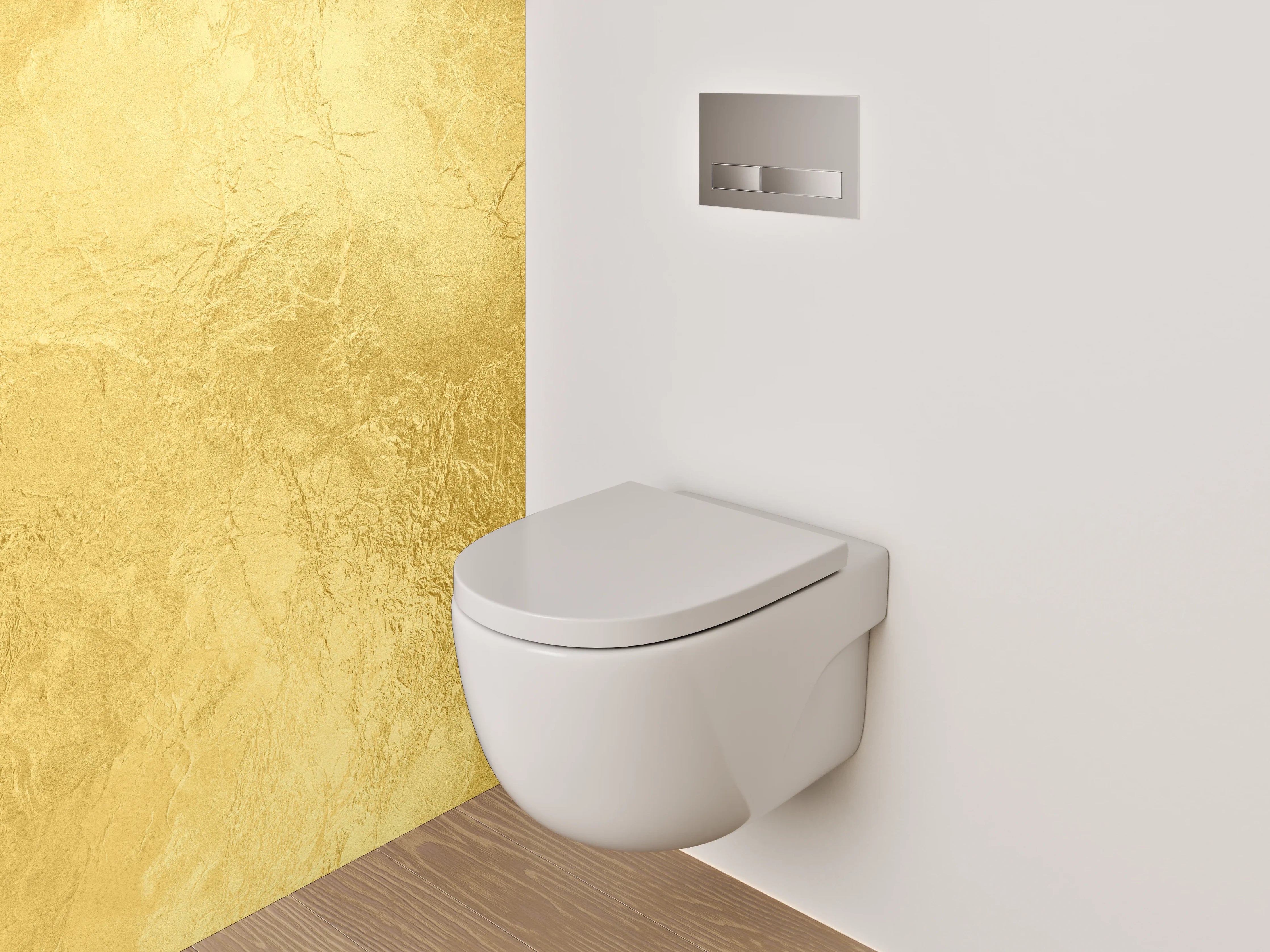 WC-Rückwand - Goldene Marmor-Optik Luxus