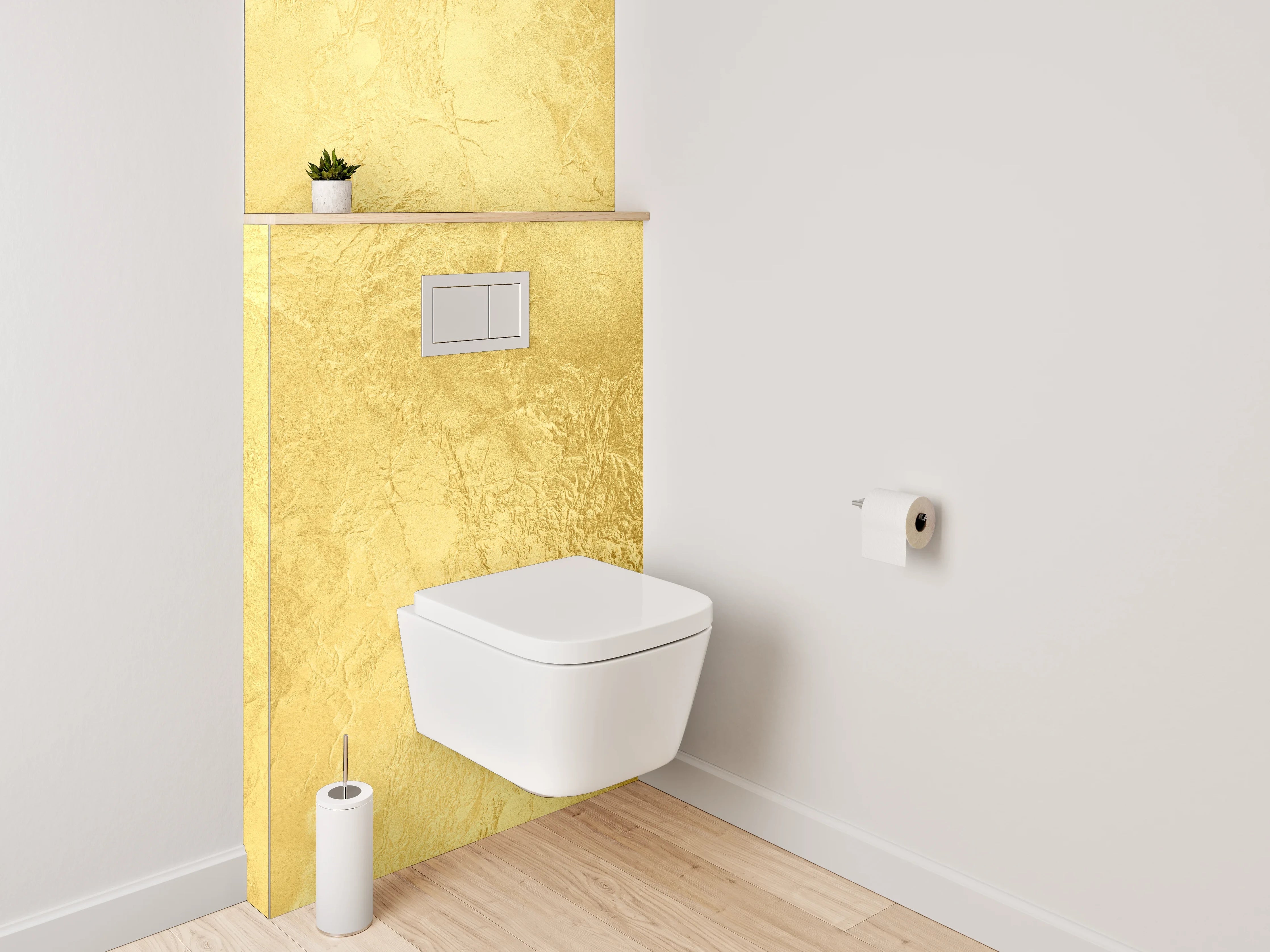 WC-Rückwand - Goldene Marmor-Optik Luxus