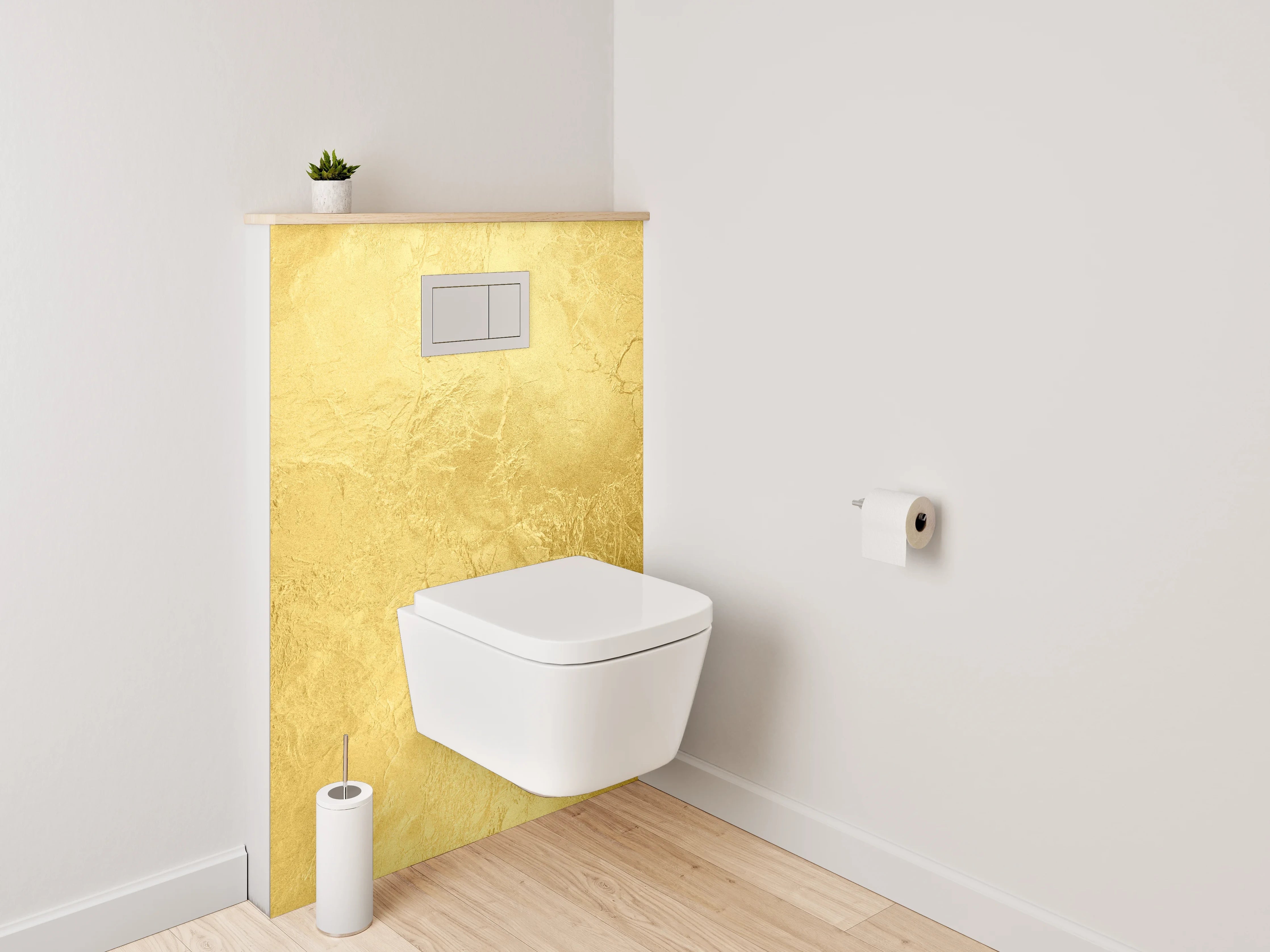 WC-Rückwand - Goldene Marmor-Optik Luxus