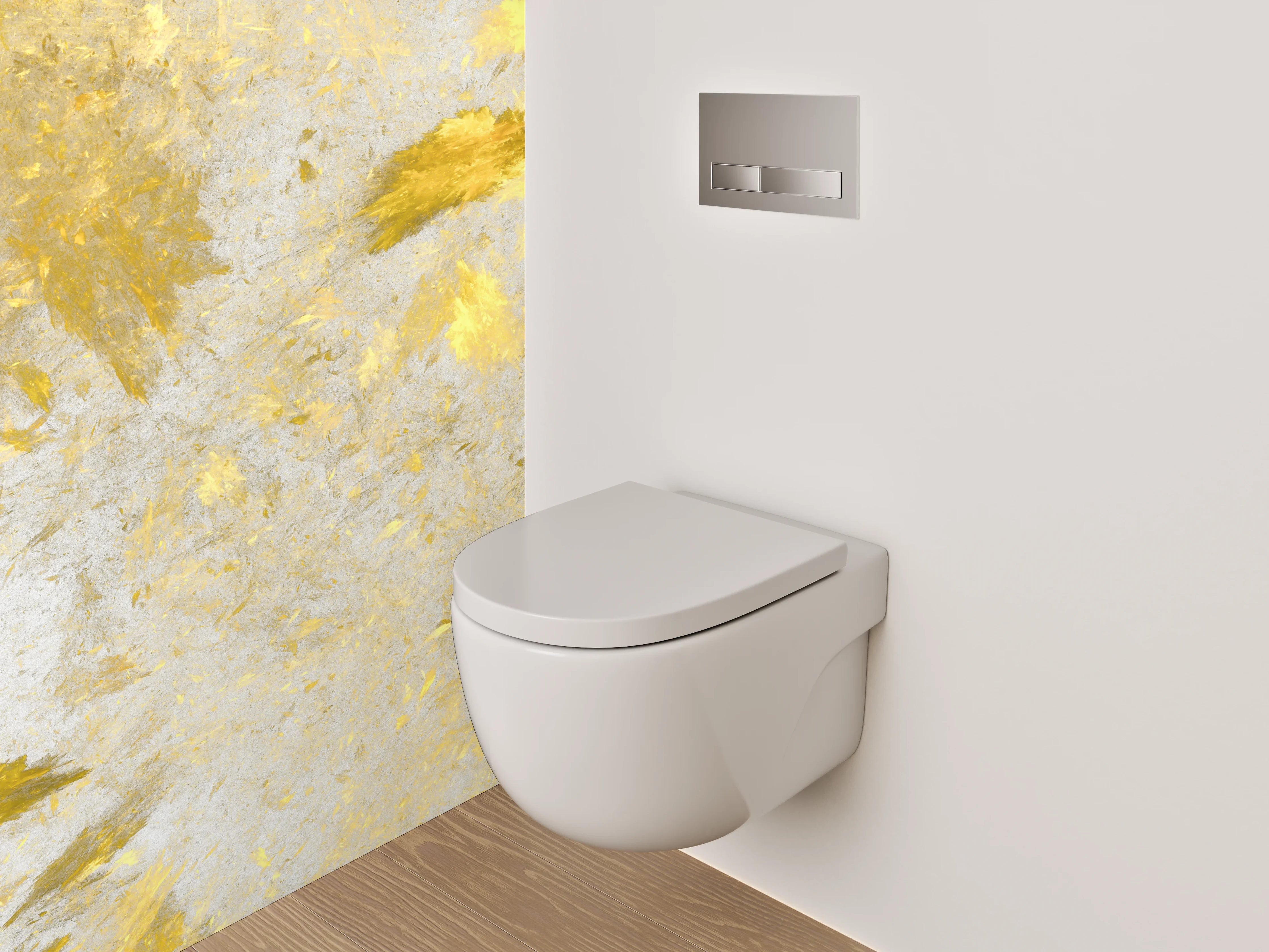 WC-Rückwand - Goldene Marmor-Optik Weiß Grau
