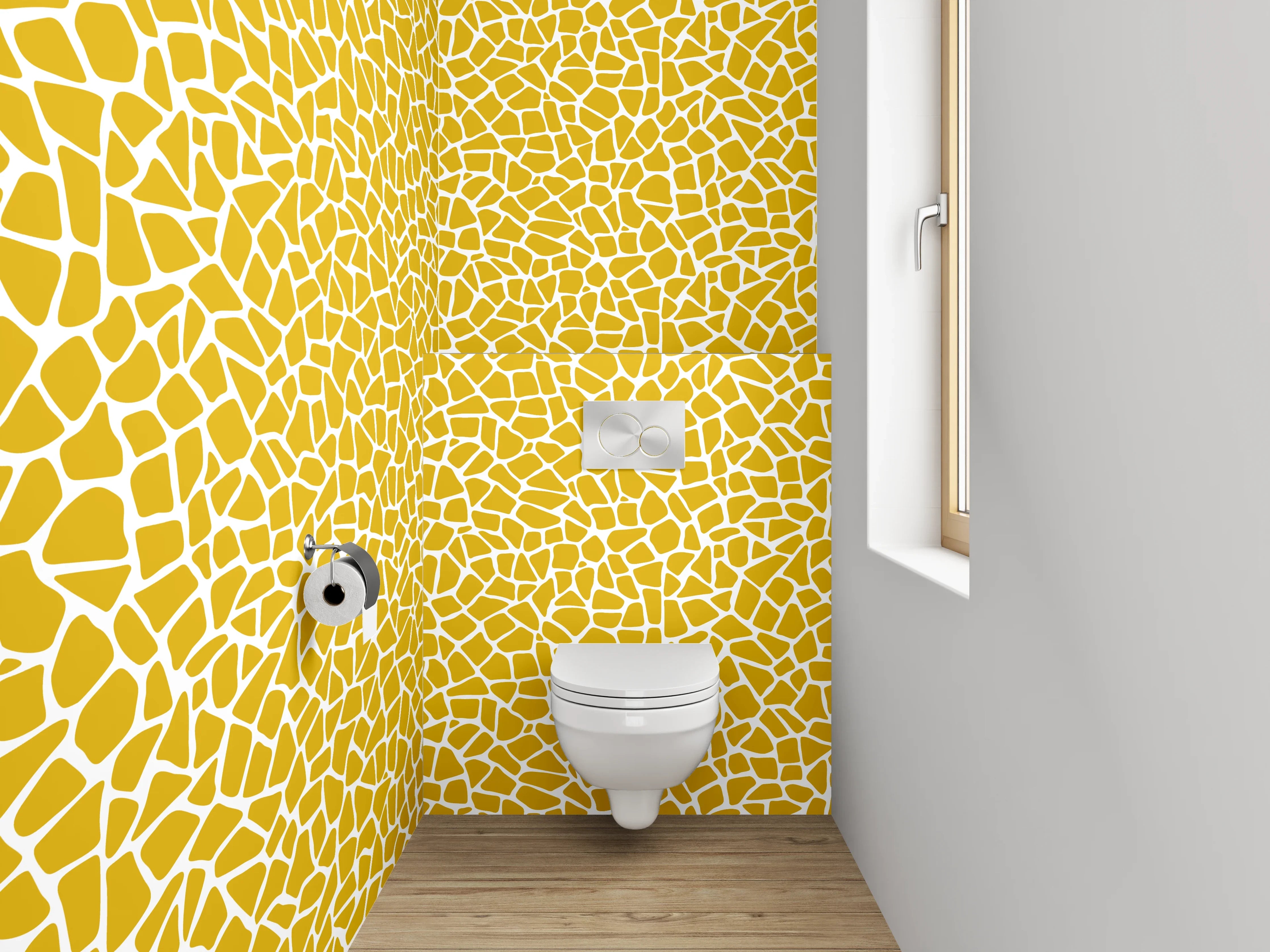 WC-Rückwand - Goldene Mosaik Struktur Muster