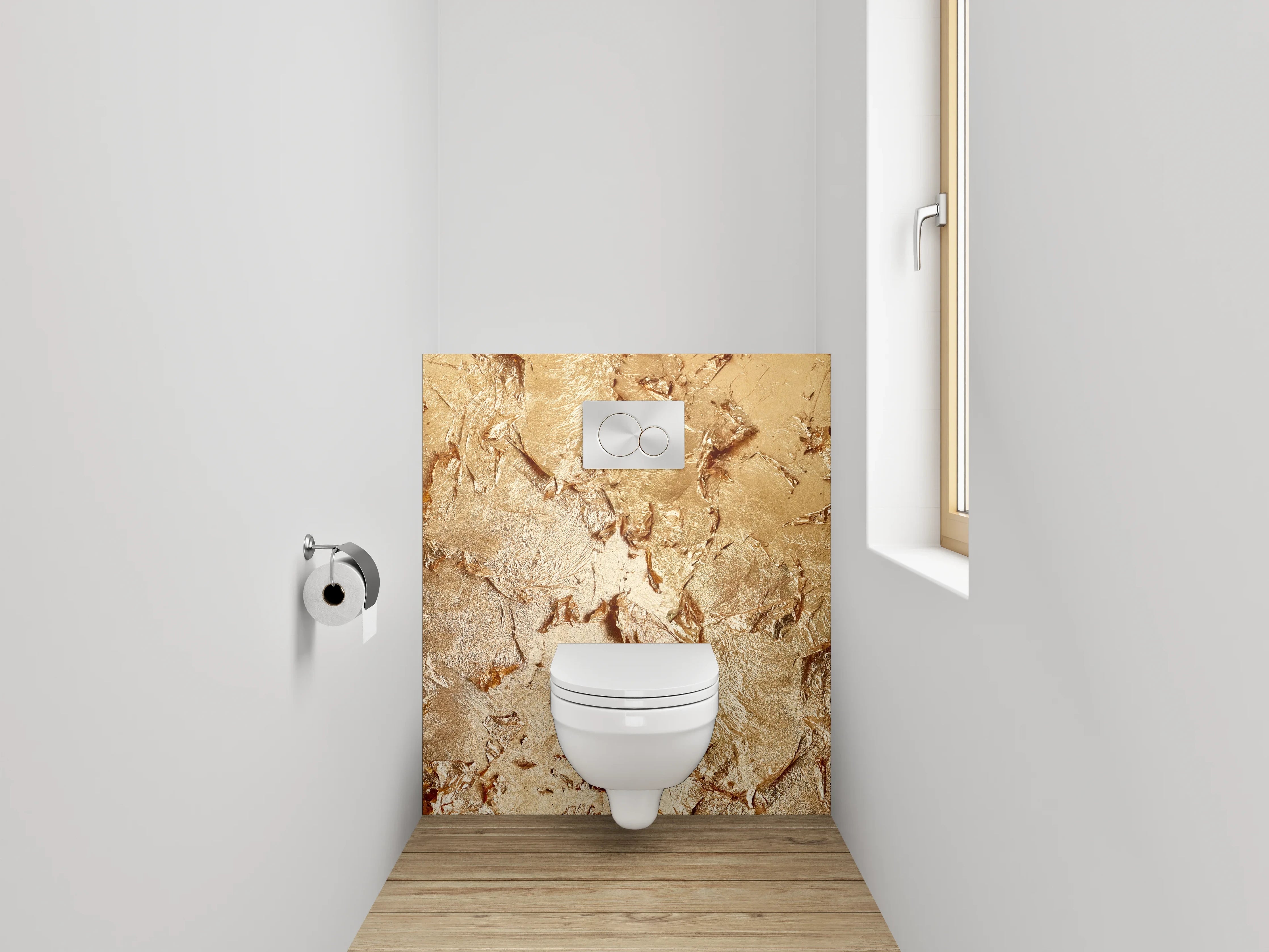 WC-Rückwand - Goldene Strukturierte Oberfläche Abstrakt